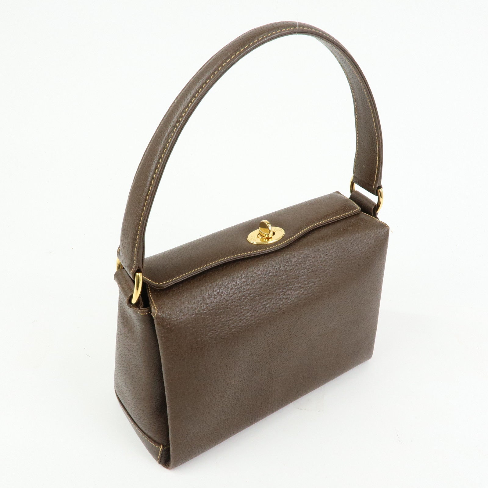 GUCCI Old Gucci Leather Hand Bag Brown 000・406・0025