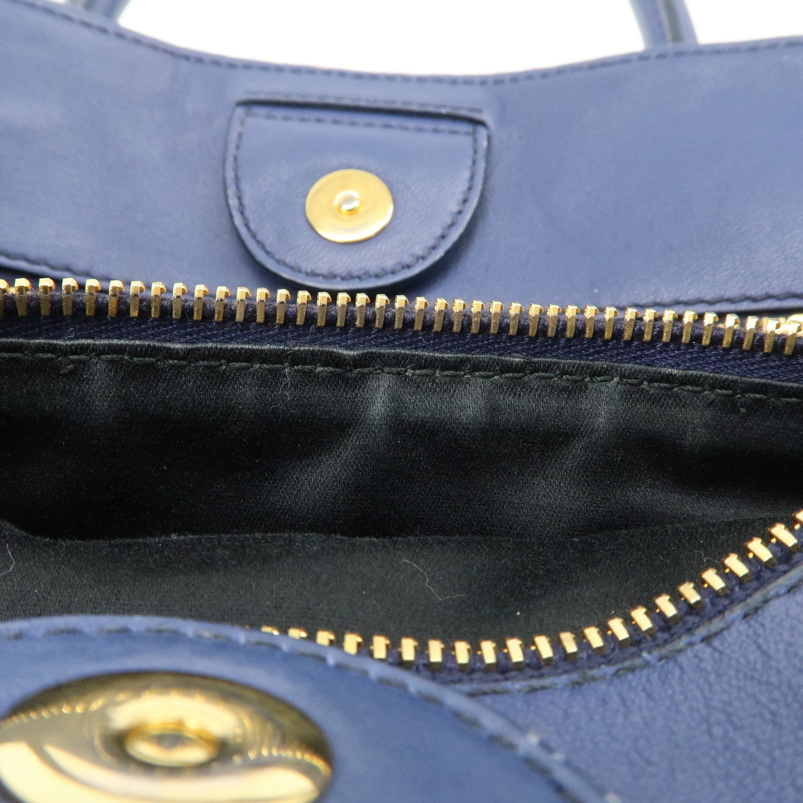 MIU MIU Matelasse Nappa Leather 2Way Bag Hand Bag Blue RN1047