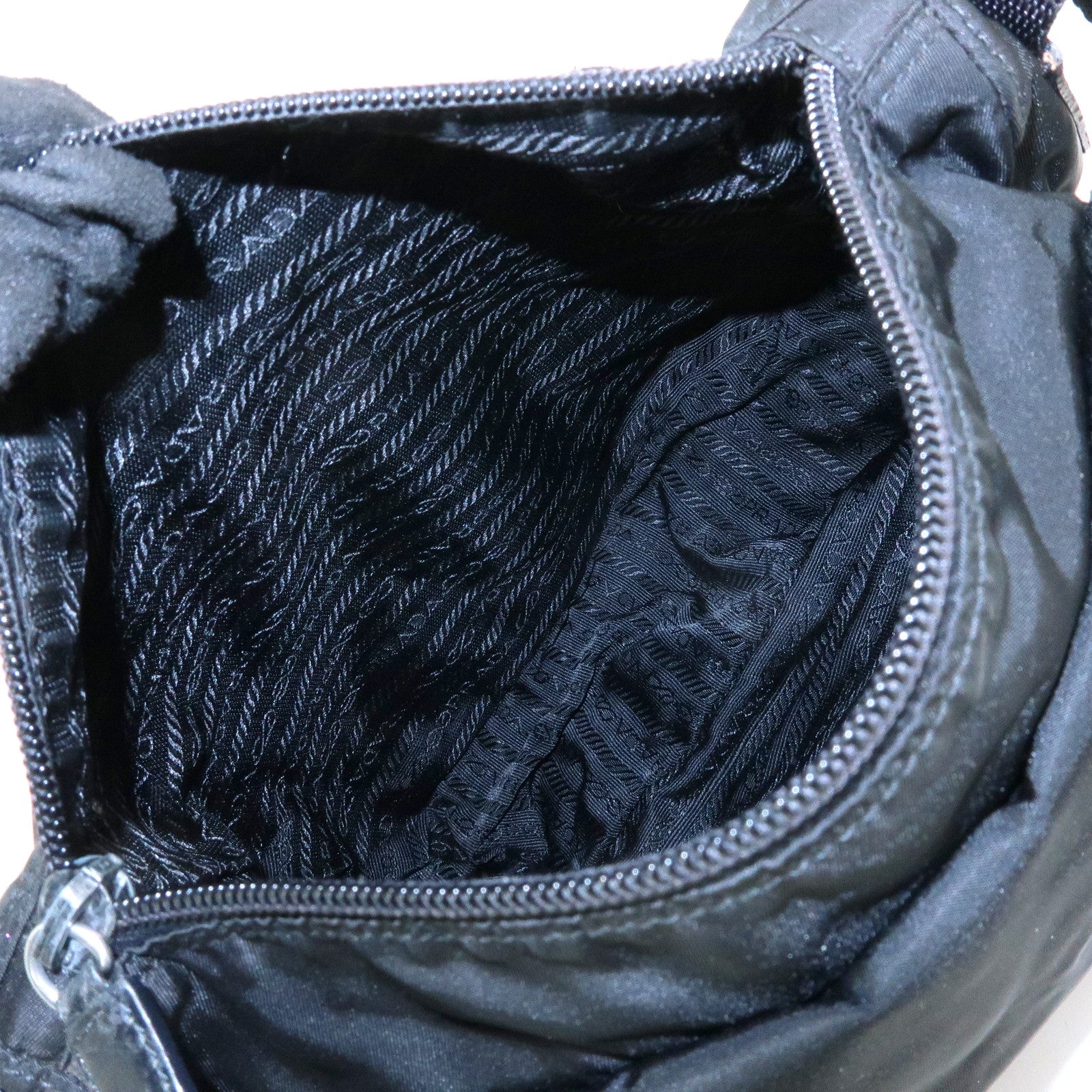 PRADA Triangle Logo Nylon Shoulder Bag Crossbody Bag Black BT8994