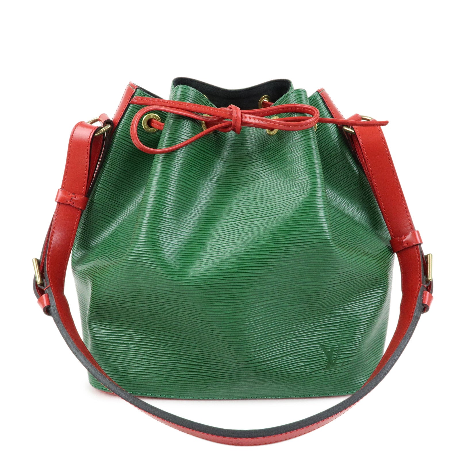Louis Vuitton Epi Petit Noe Bicolor Shoulder Bag Green Red M44147