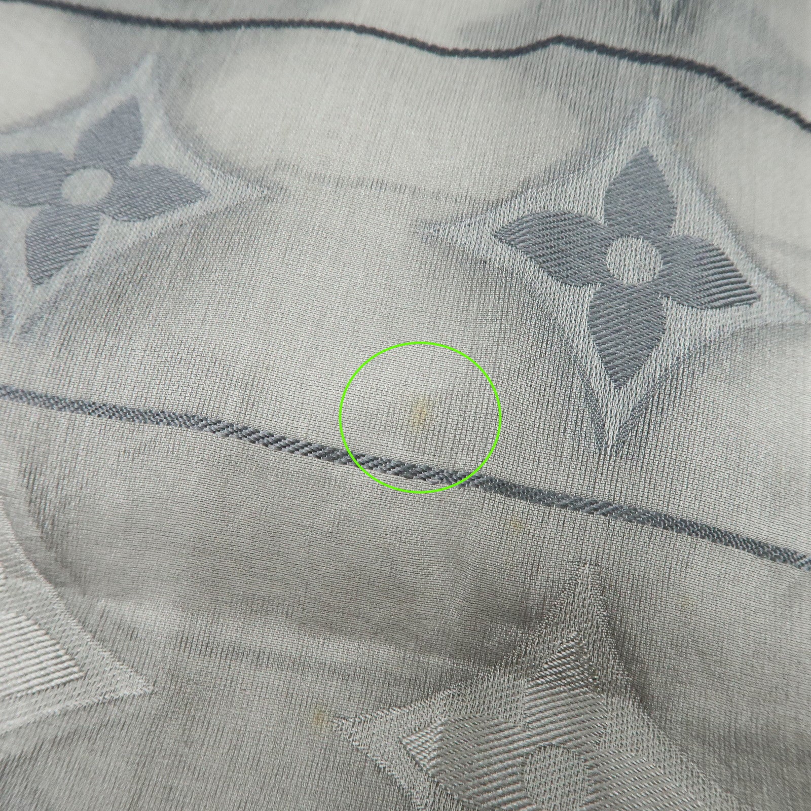 Louis Vuitton LV Logo Silk 100% Scarf Shawl Gray Silver