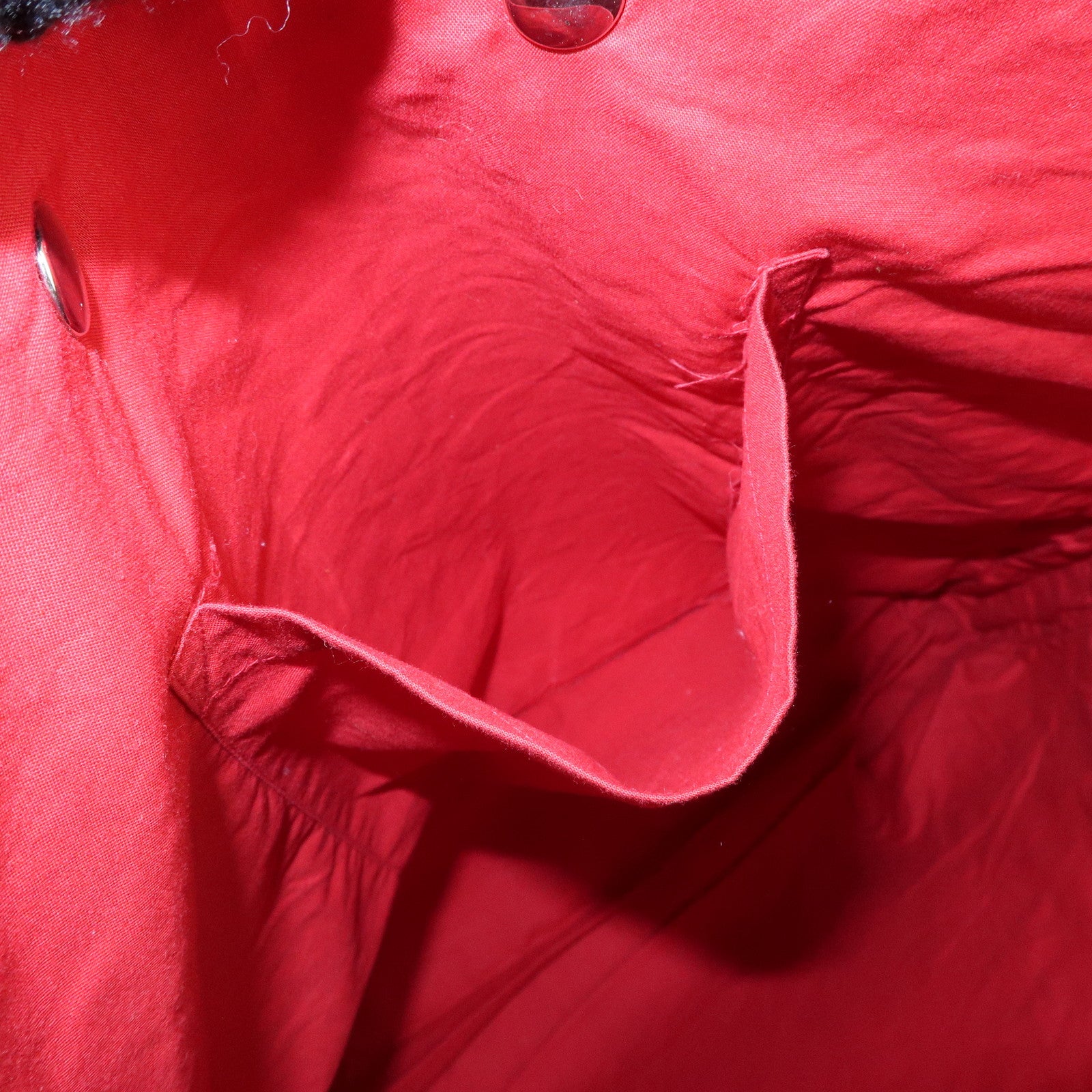 HERMES Amedaba GM Canvas Leather Tote Bag Hand Bag Red