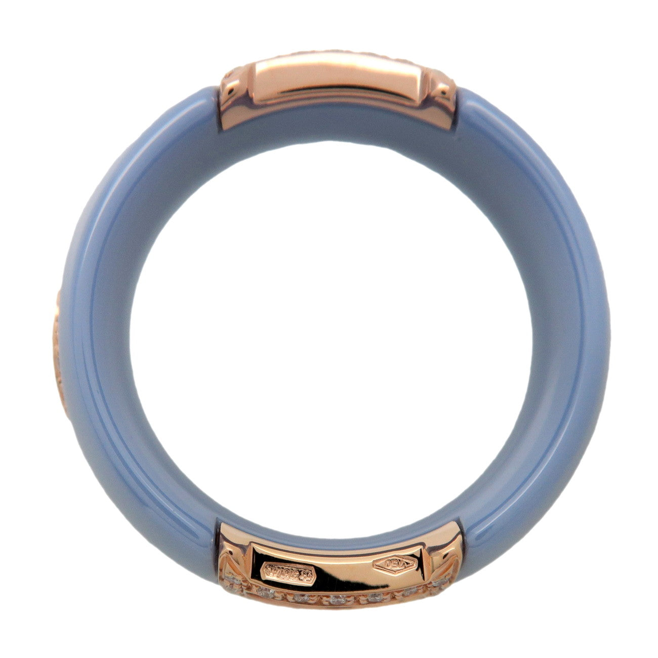 DAMIANI D.Icon Ceramic Diamond K18 750PG Ring Blue Rose Gold US6.5