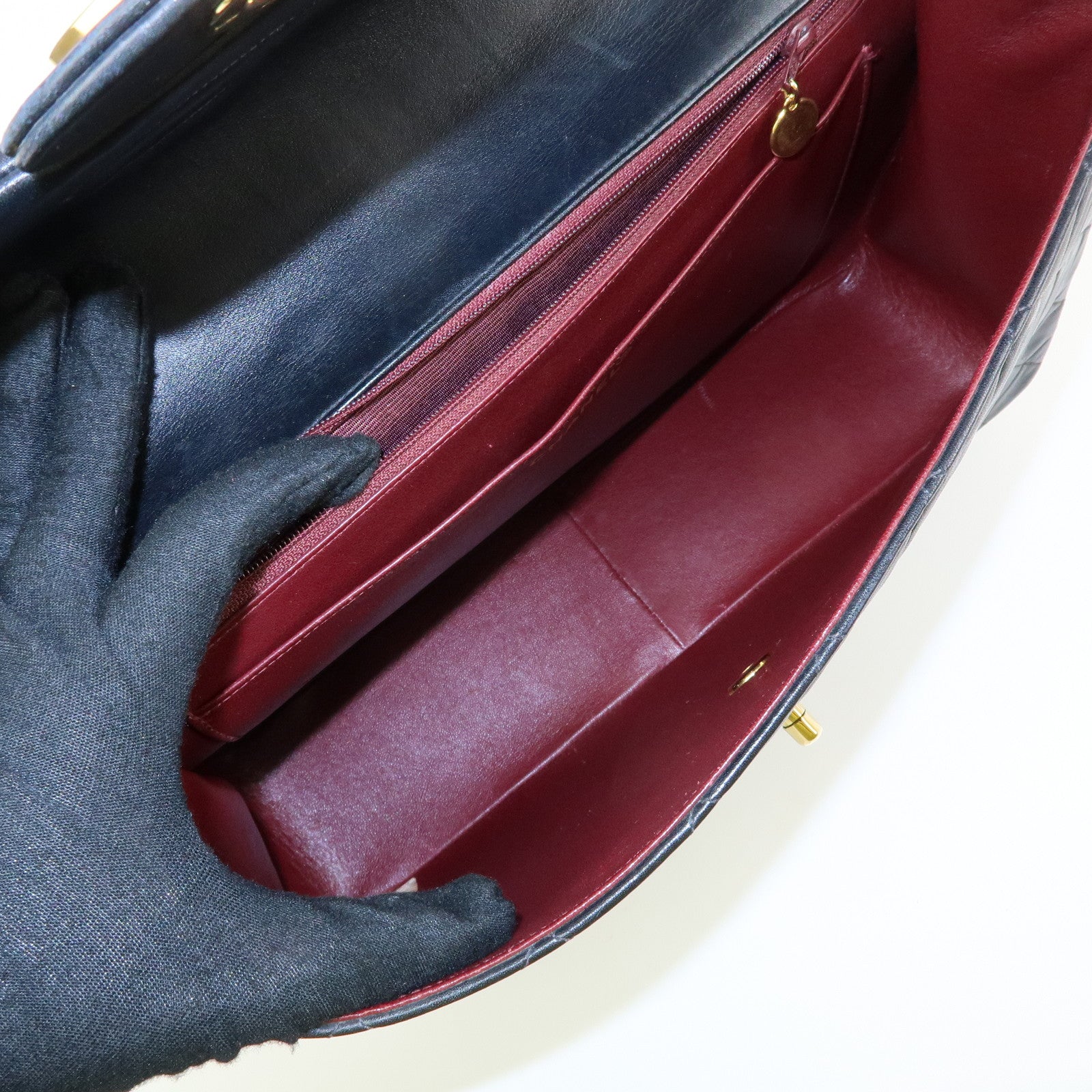 CHANEL Matelasse COCO Mark Chain Lamb Skin Shoulder Bag A01094