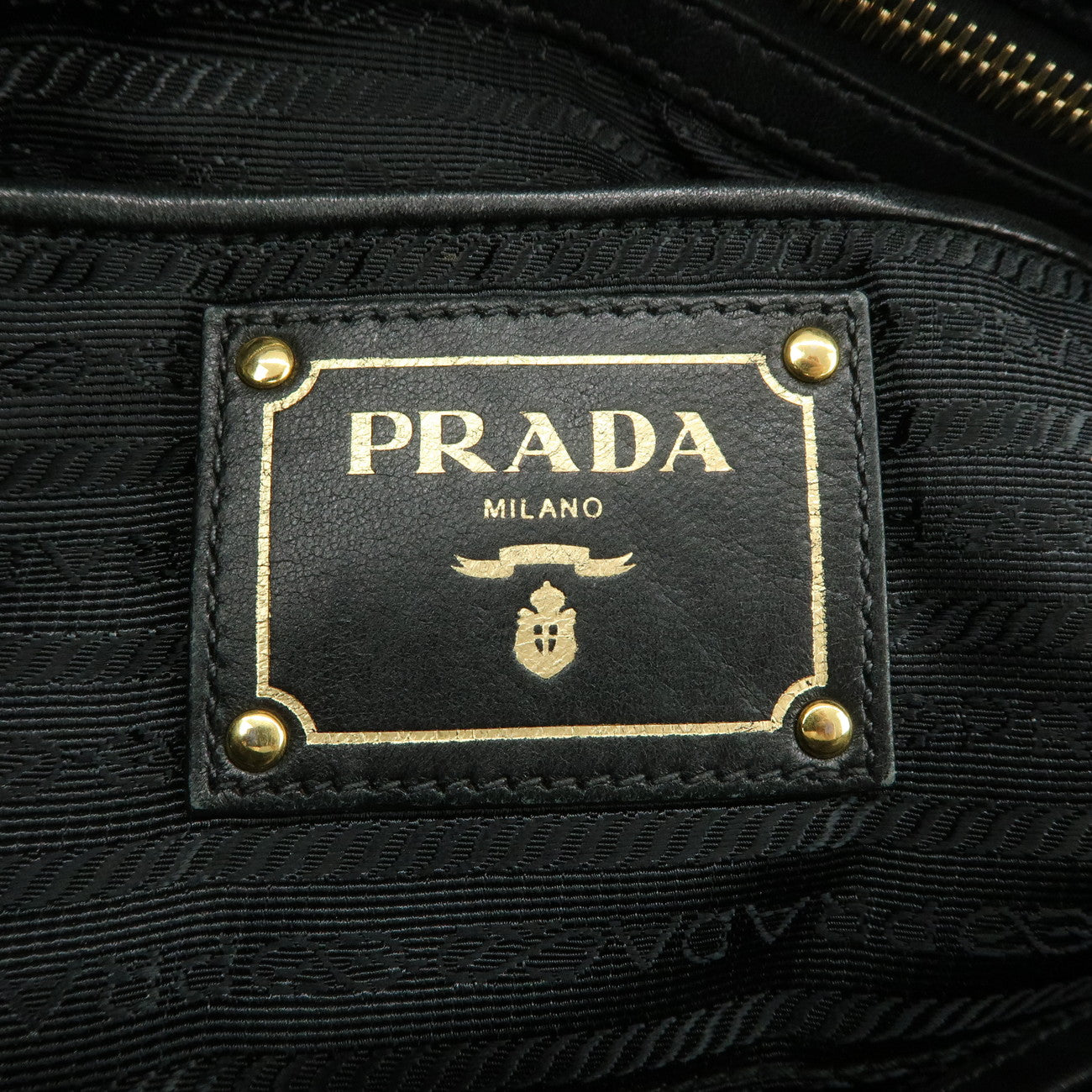 PRADA Nylon Leather 2Way Hand Bag Shoulder Bag Black BN1336