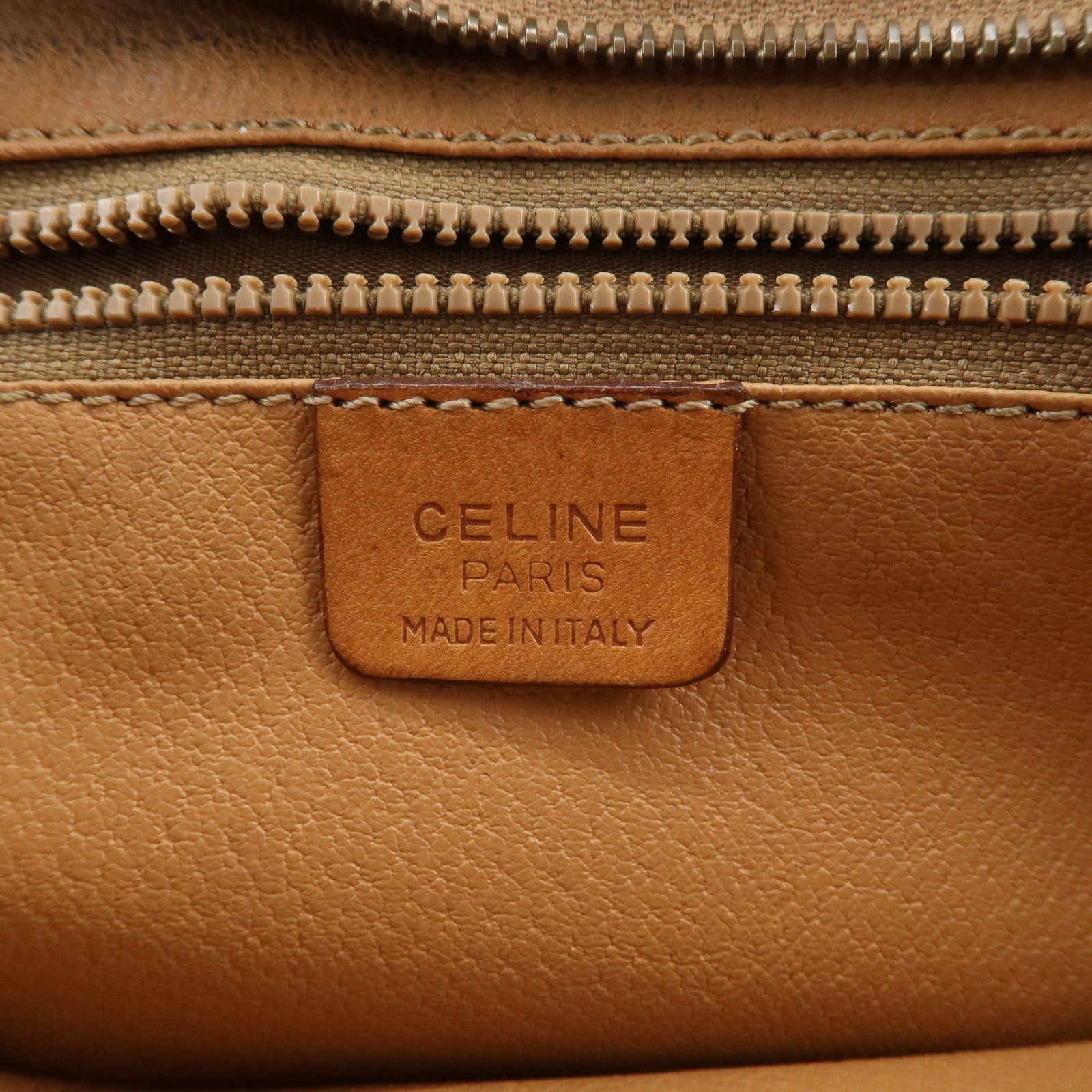 CELINE Macadam PVC Logo Leather Clutch Bag Brown