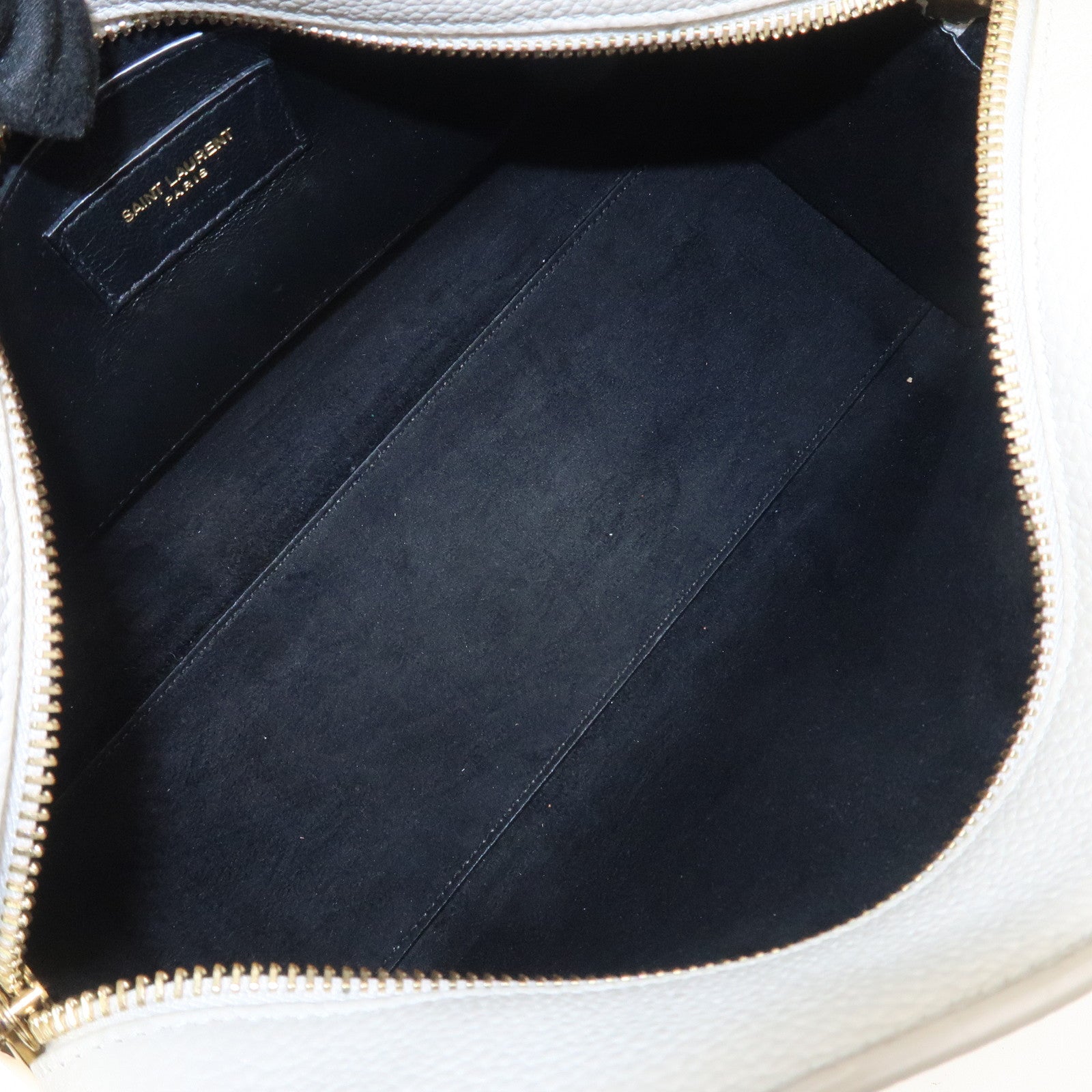 SAINT LAURENT Duffle Lock Leather 2Way Bag Hand Beige