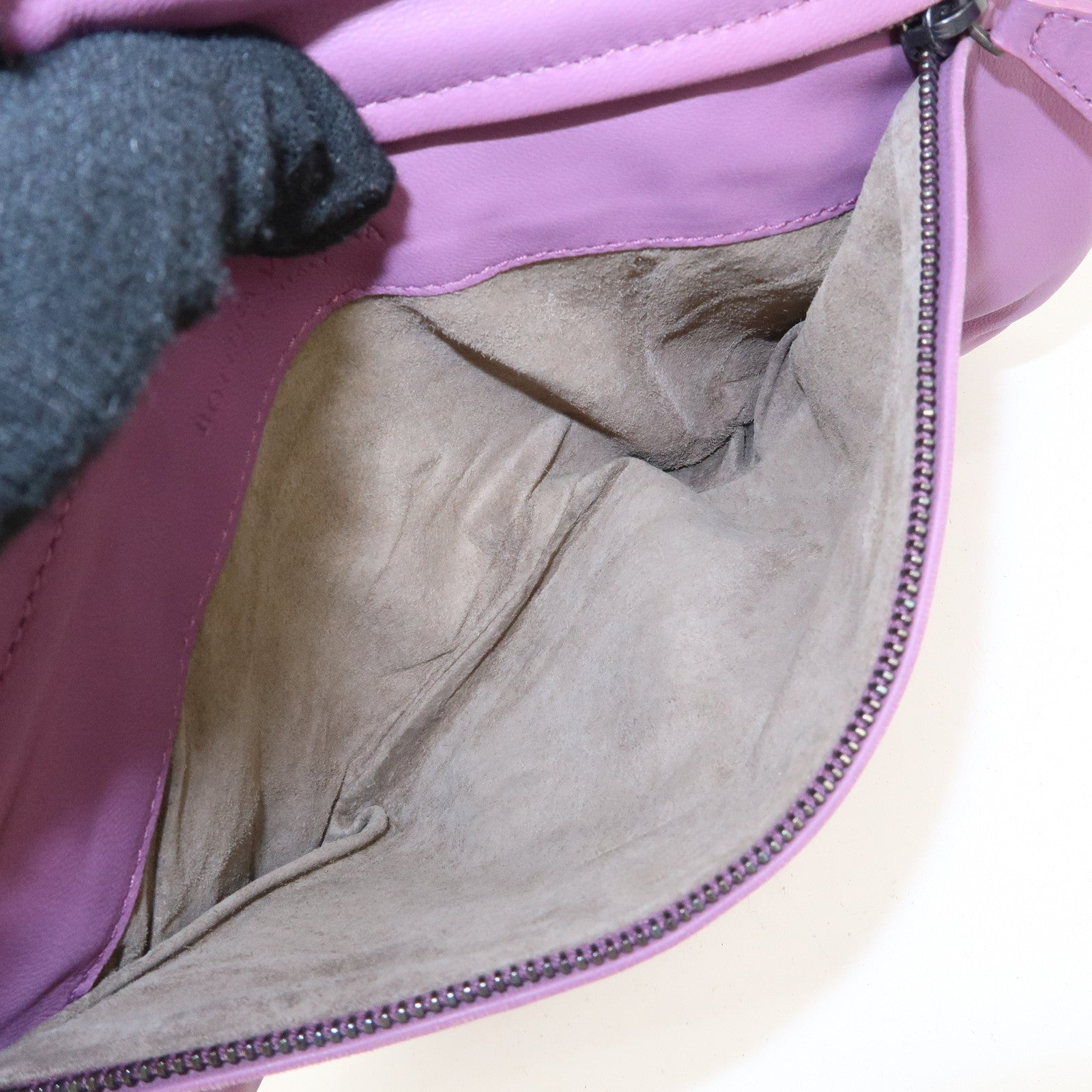 BOTTEGA VENETA Intrecciato Leather Clutch Bag Purple Used