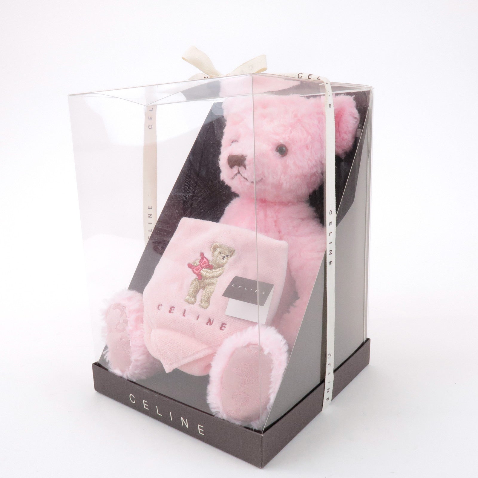 CELINE C Macadam Teddy Bear and Cotton Towel Set Gift Box Pink
