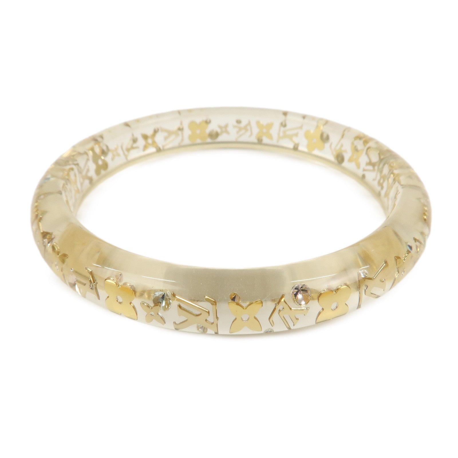 Louis Vuitton Bracelet Inclusion TPM Bangle Transparent Gold M65866