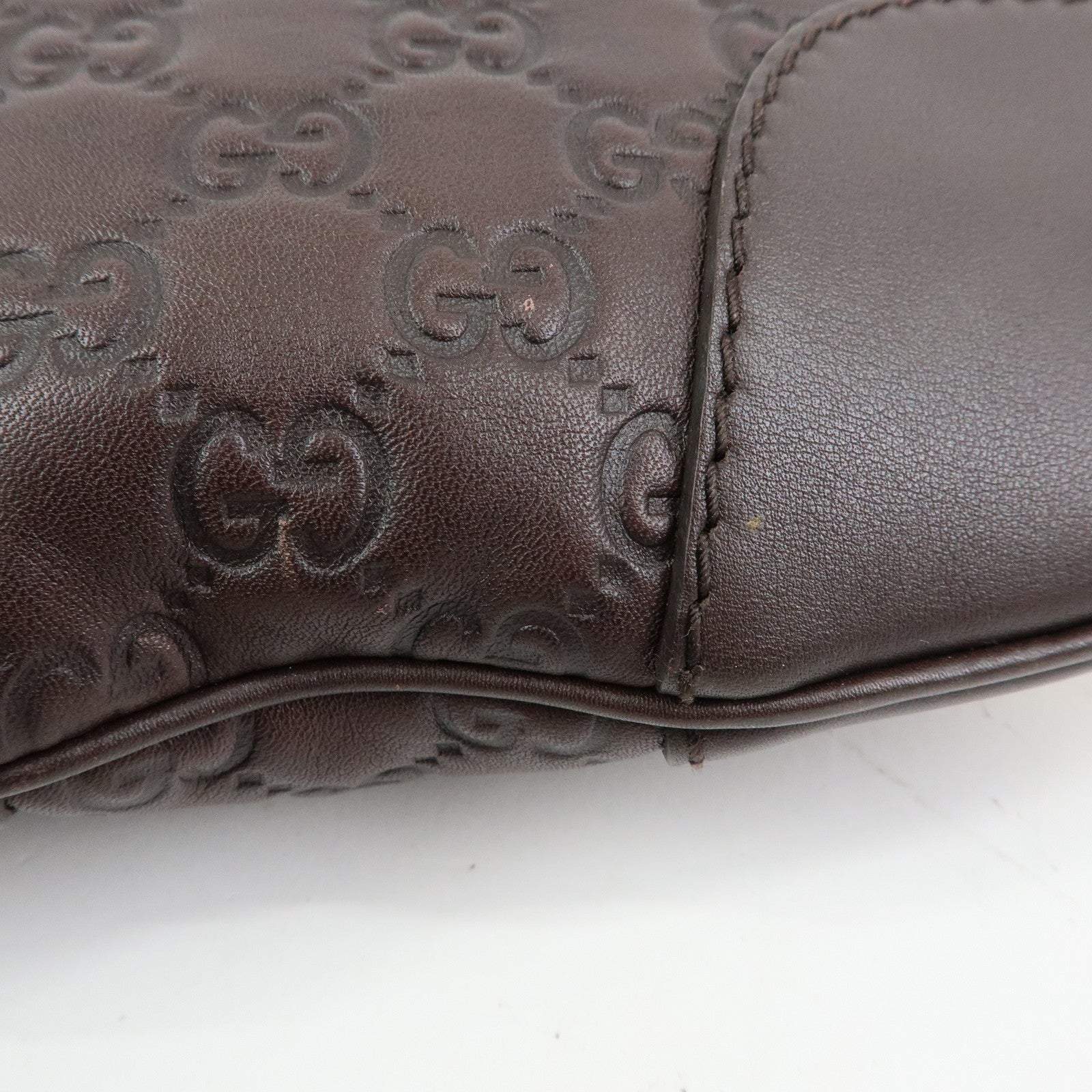 GUCCI Lovely Heart Guccissima Leather Shoulder Bag Brown 257072