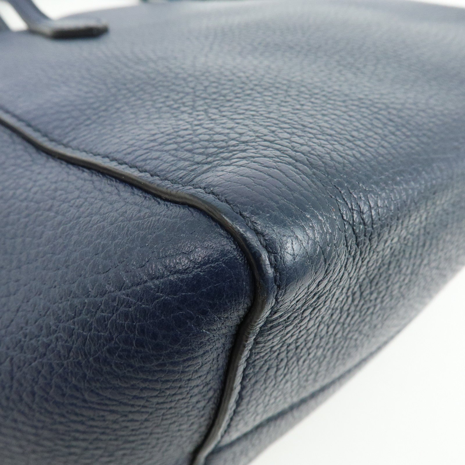 GUCCI Swing Interlocking G Calf Leather Tote Hand Bag Navy 354408