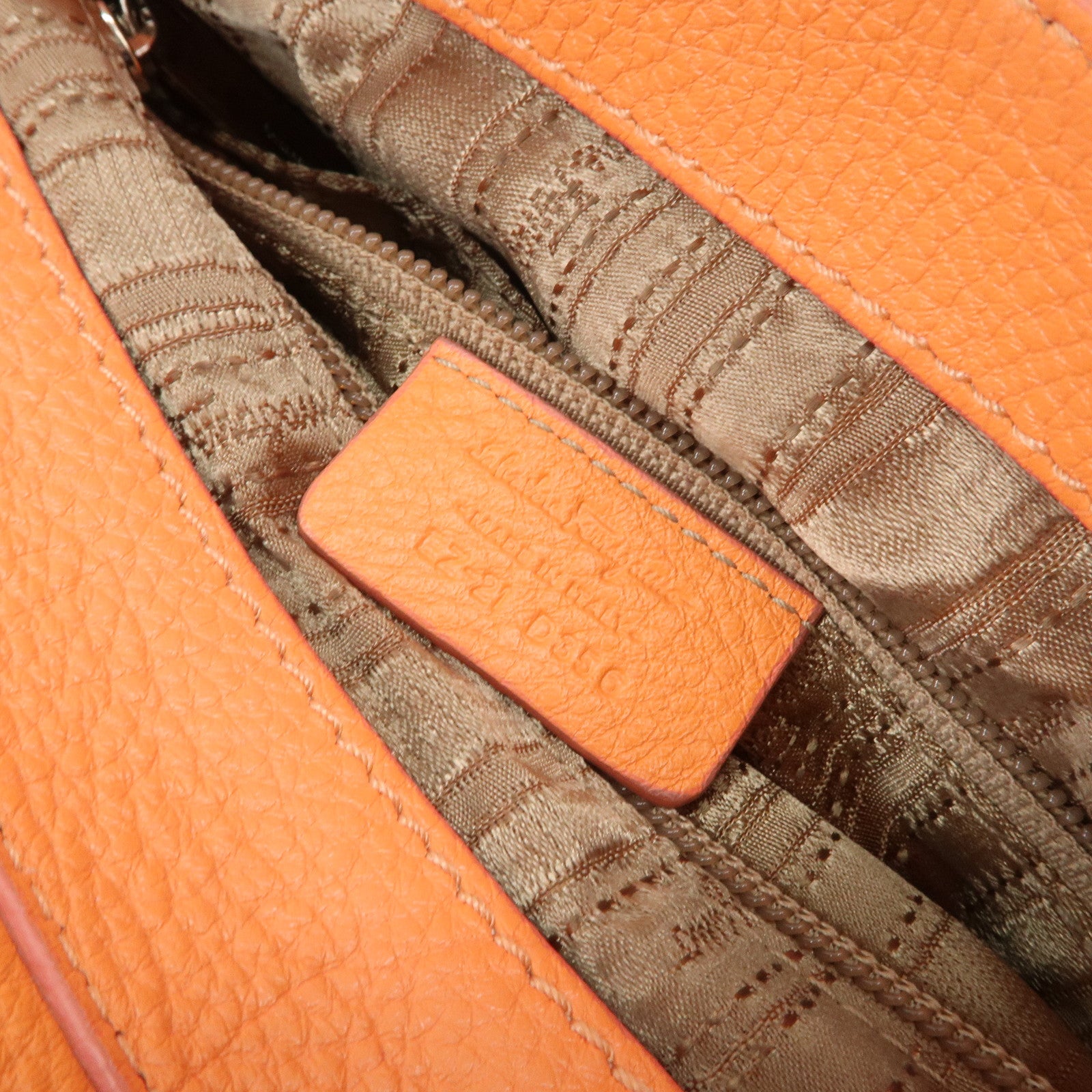 Ferragamo Gancini Leather 2Way Bag Hand Bag Shoulder Bag Orange