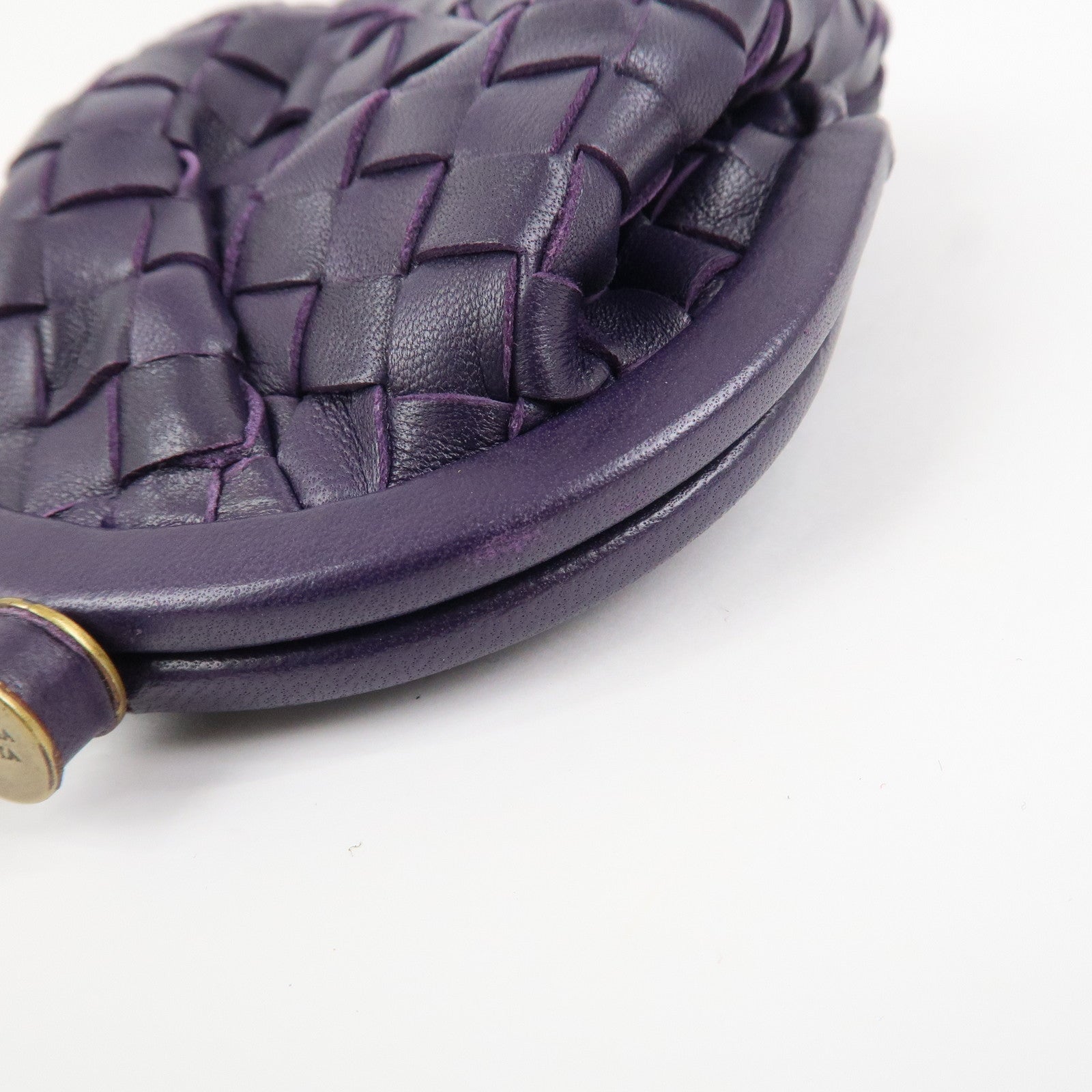 BOTTEGA VENETA Intrecciato Leather Coin Case Purple 203783