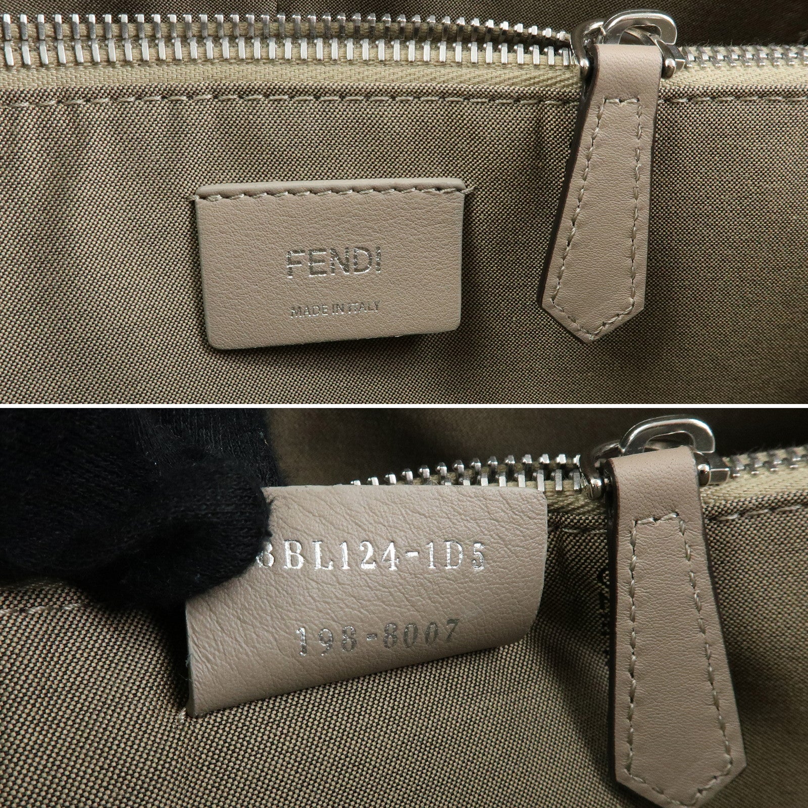 FENDI BY THE WAY Medium Leather 2Way Hand Bag Greige 8BL124