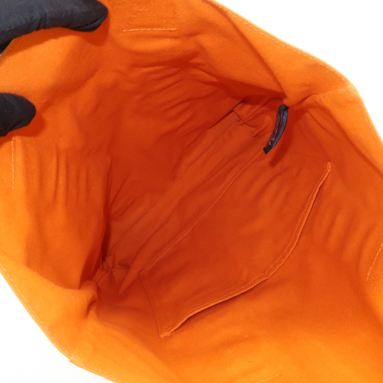 HERMES Fourre Tout Cabas Canvas Hawaii Limited Tote Bag Orange