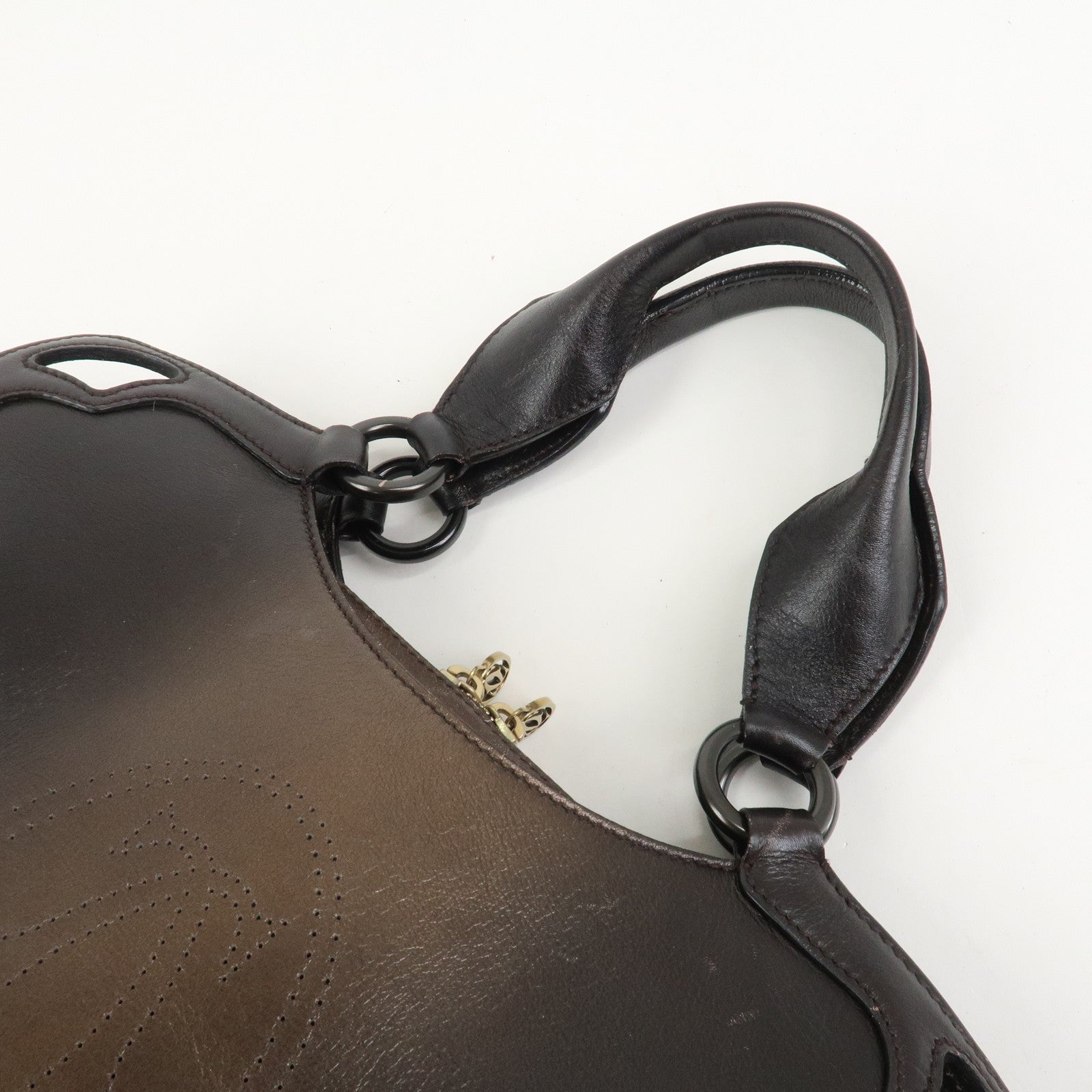 Cartier Marcello de Cartier Leather Hand Bag Dark Brown