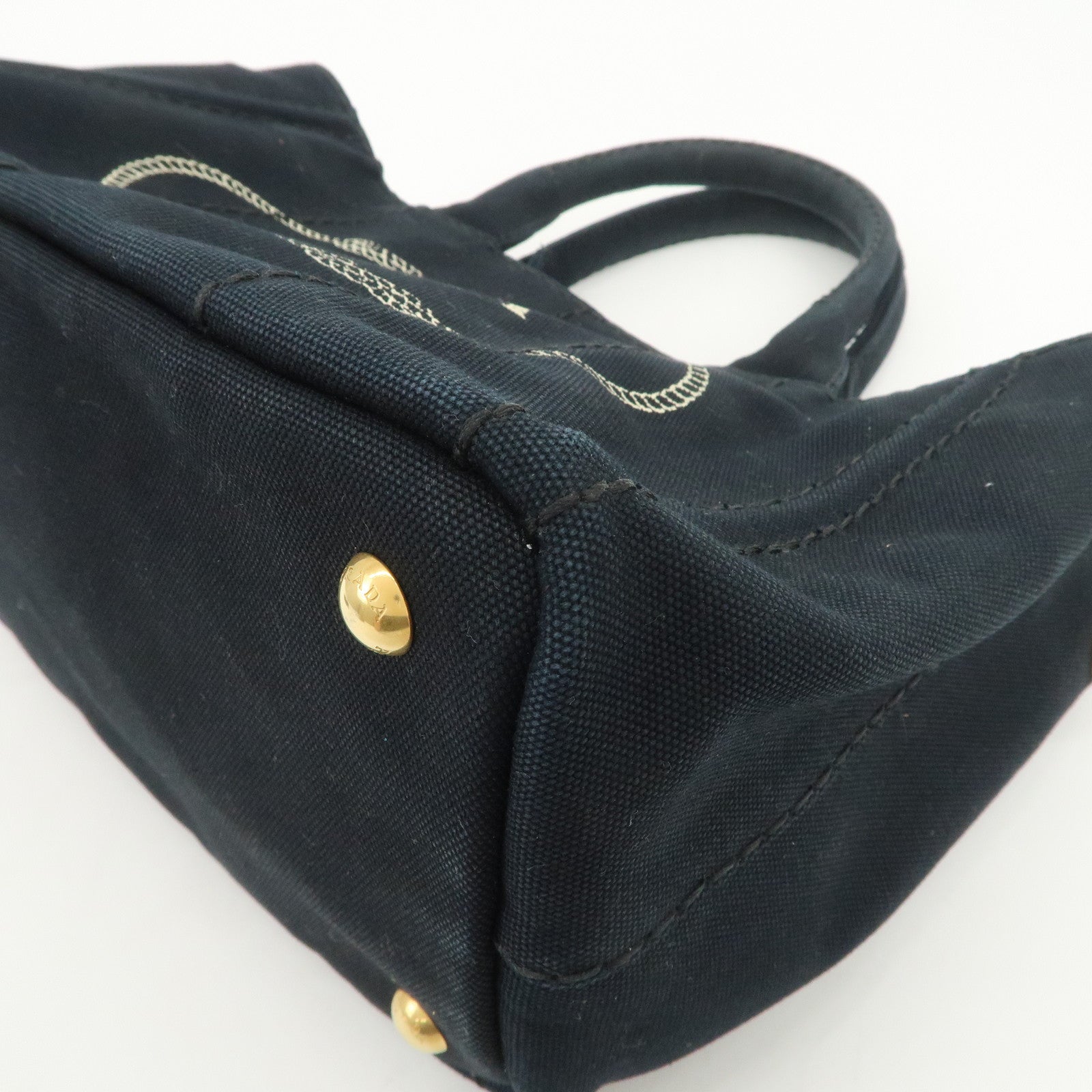 PRADA Logo Canapa Mini Canvas 2Way Bag Hand Bag Shoulder Bag 1BG439