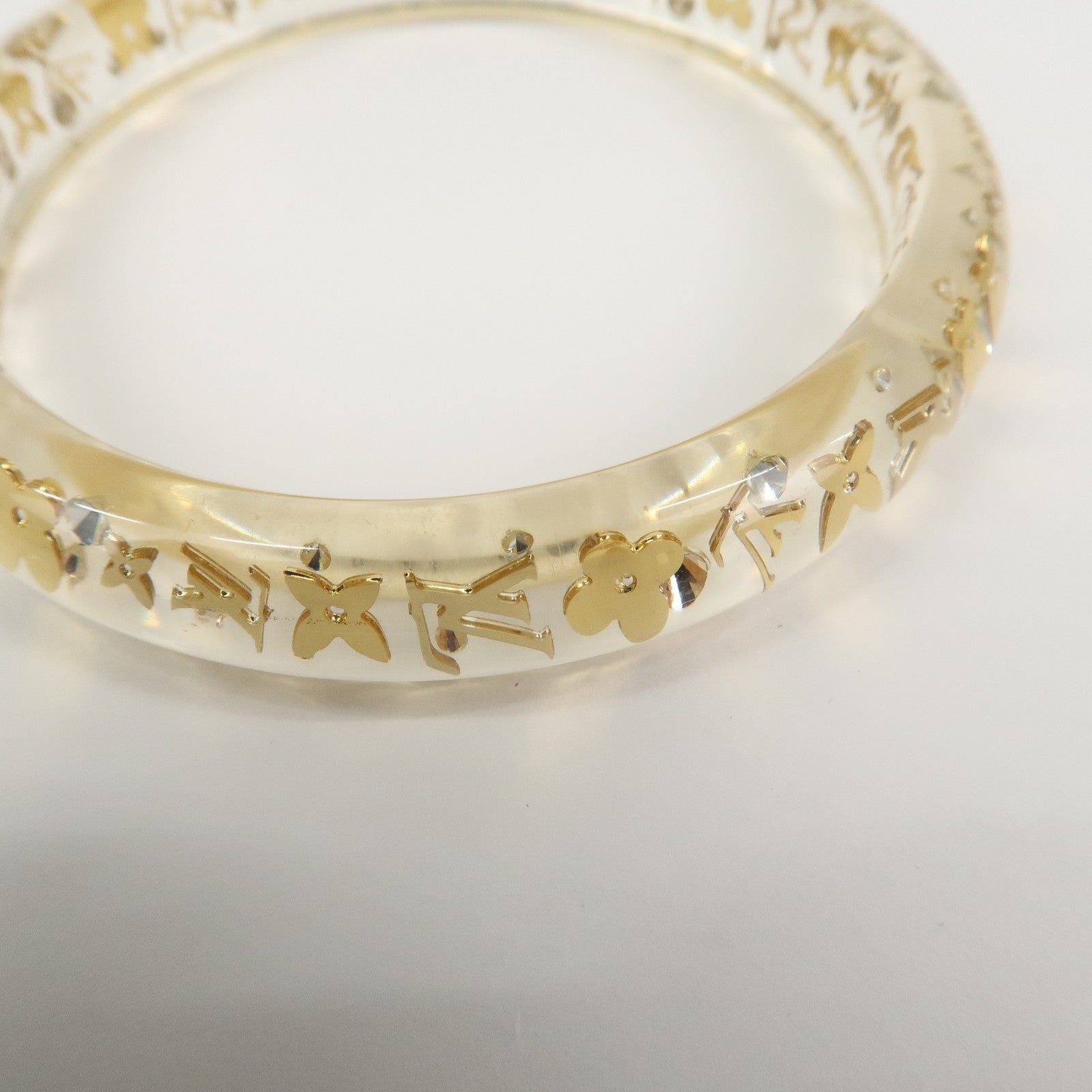 Louis Vuitton Bracelet Inclusion TPM Bangle Transparent Gold M65866