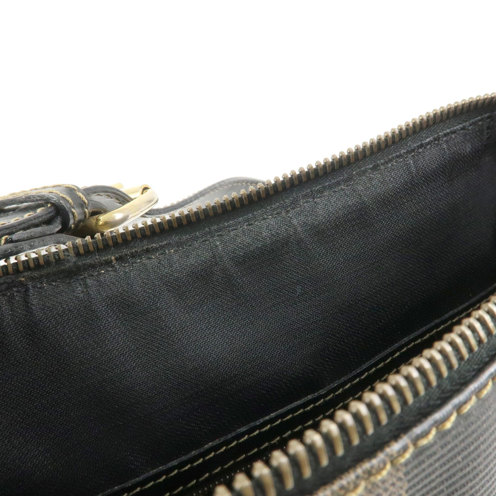 FENDI Pequin PVC Shoulder Bag Crossbody Bag Black 211 256510058