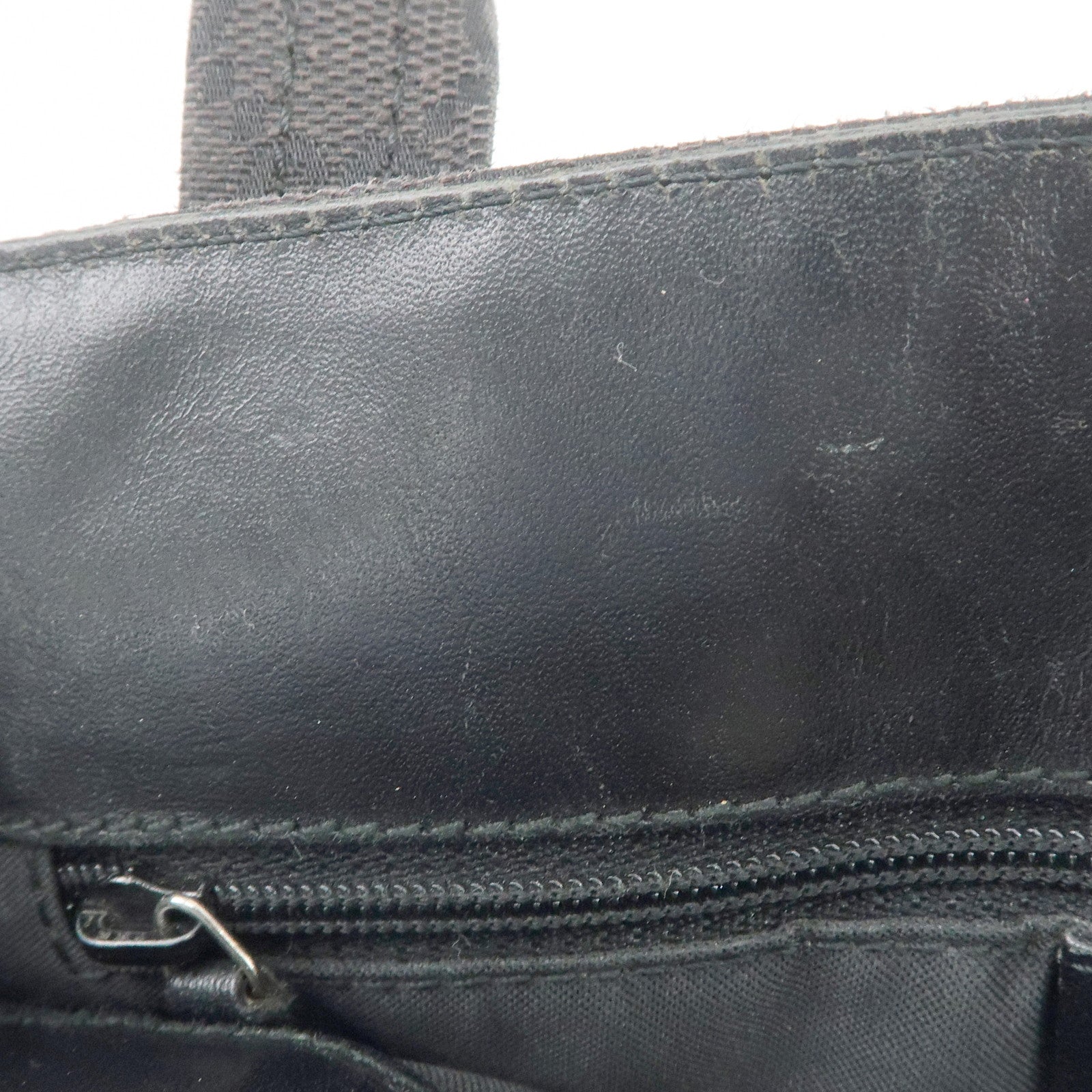 GUCCI GG Canvas Leather Hand Bag Shoulder Bag Dark Brown 002・1075