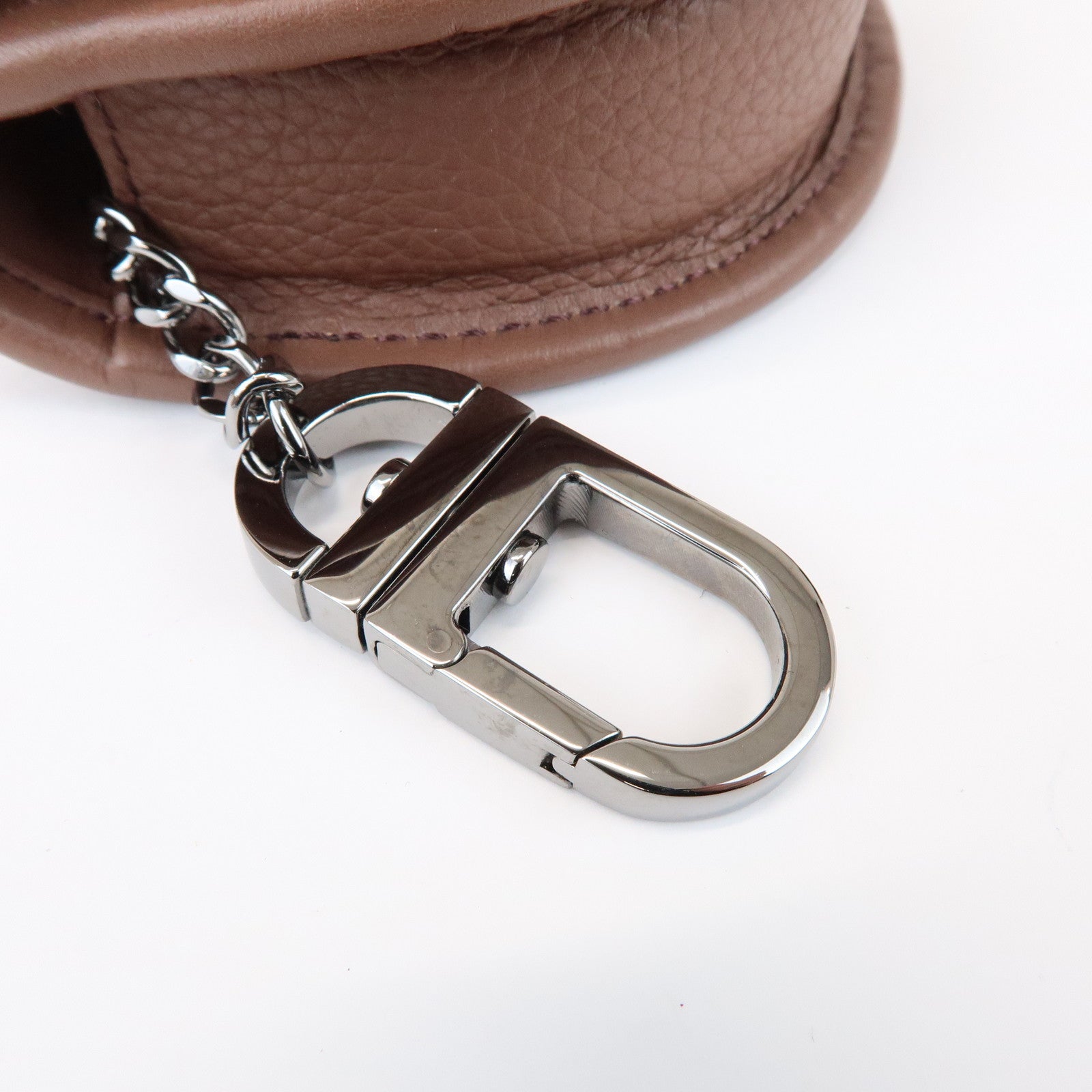 Christian Dior Leather Gallop Nano Pouch Coin Case Key Case Brown