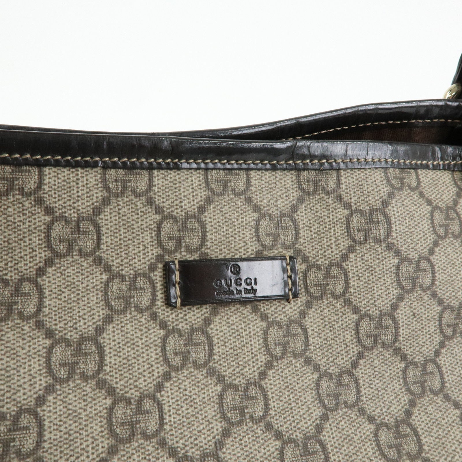 GUCCI GG Supreme Patent Leather Tote Bag Shoulder Bag 197953