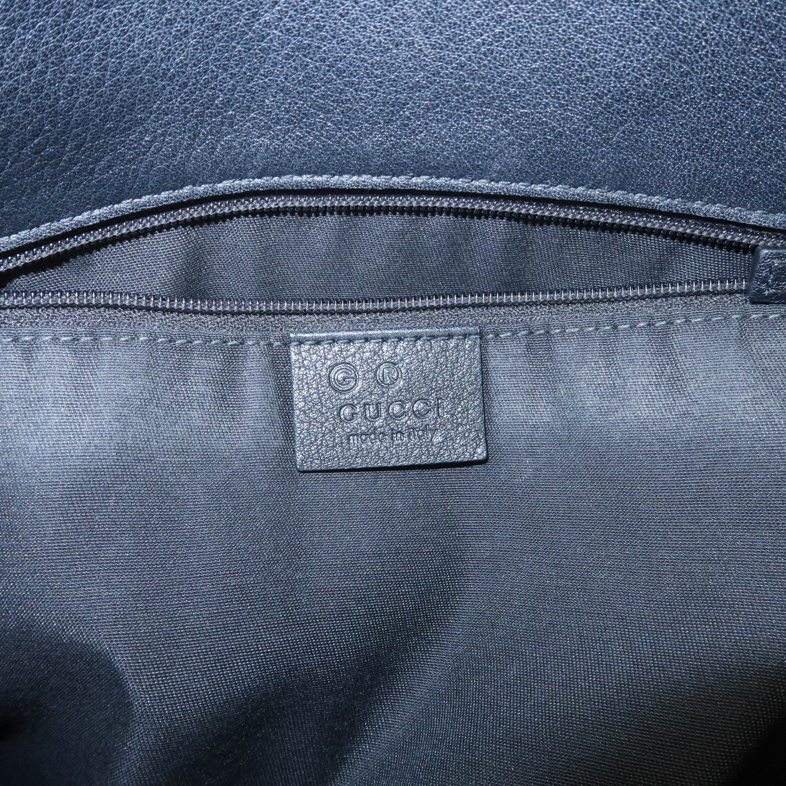 GUCCI Leather Tote Bag Shoulder Bag Black 419689 Used