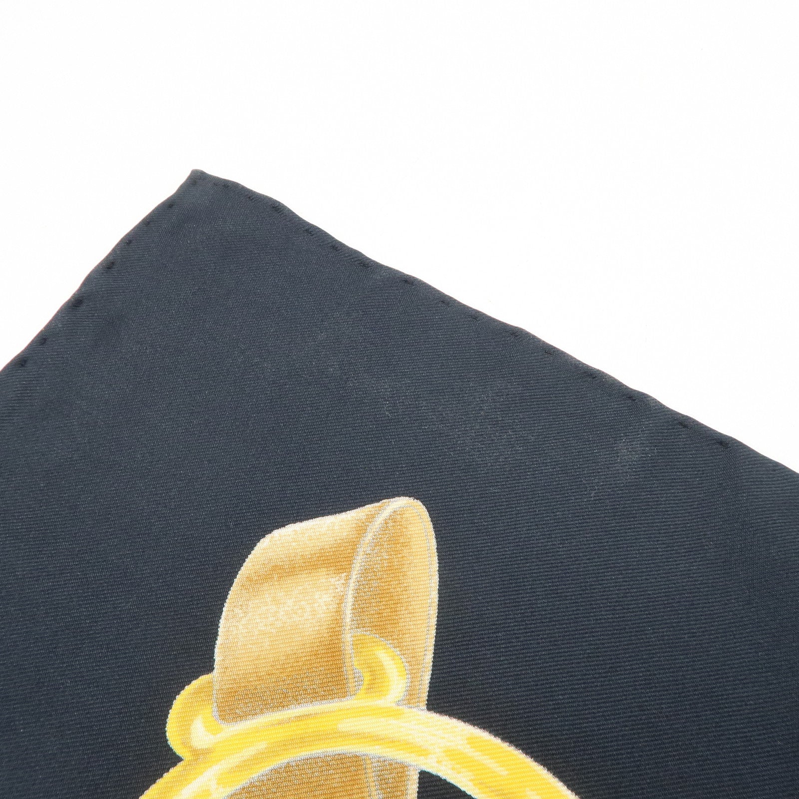 HERME Carre 90 Silk 100% Scarf Grand Manege Black Yellow