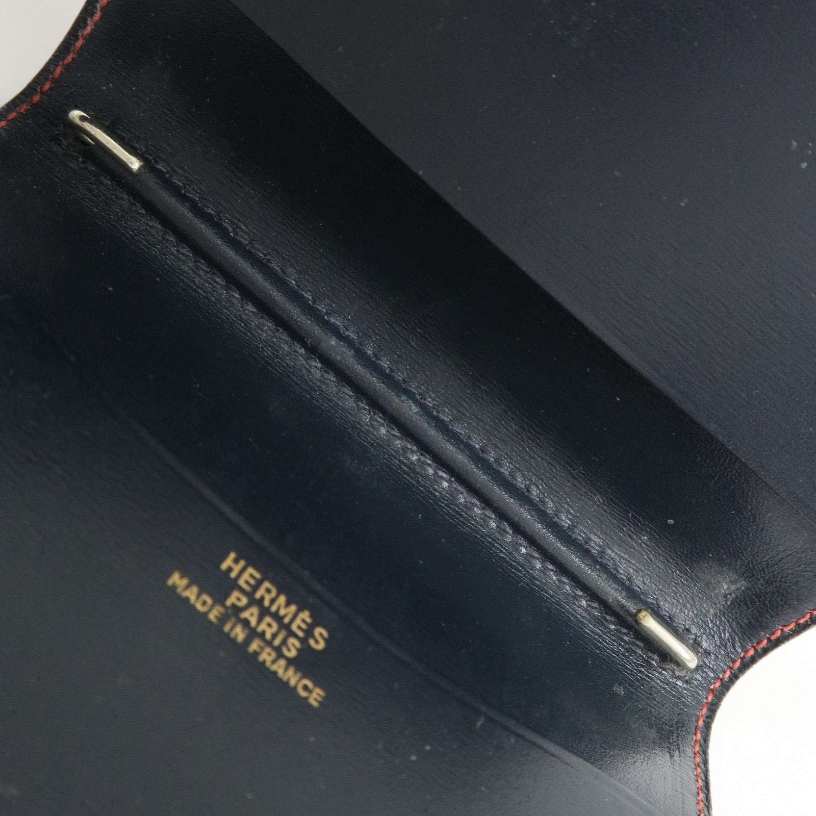 HERMES Box Calf Leather Agenda PM Planner Cover 〇Q Stamped Red