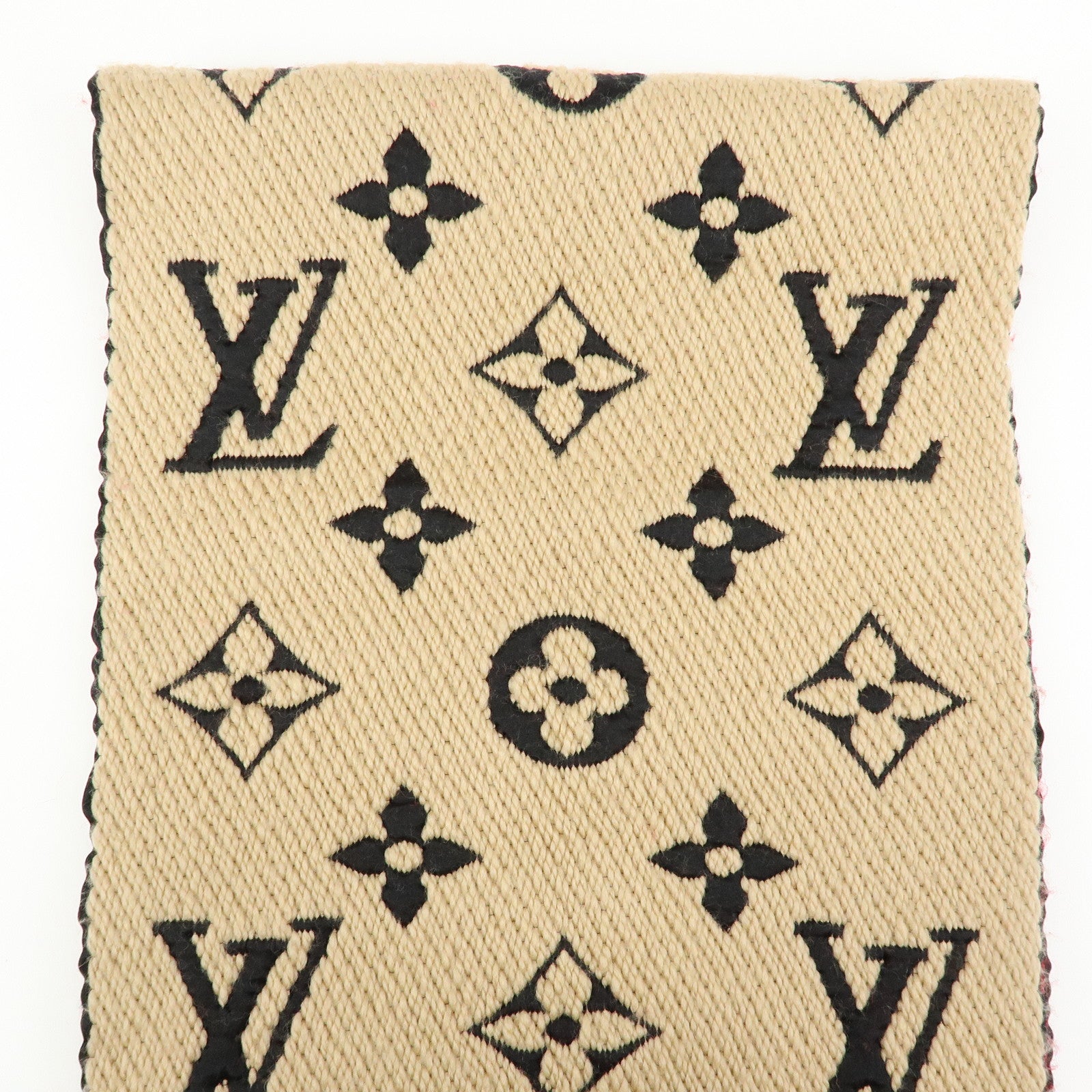 Louis Vuitton Monogram Echarpe Logomania Scarf Beige Red M73886