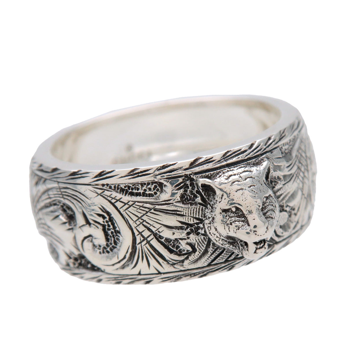 GUCCI Tiger Head Ring SV925 Silver #22 US9.5 EU61HK21.5
