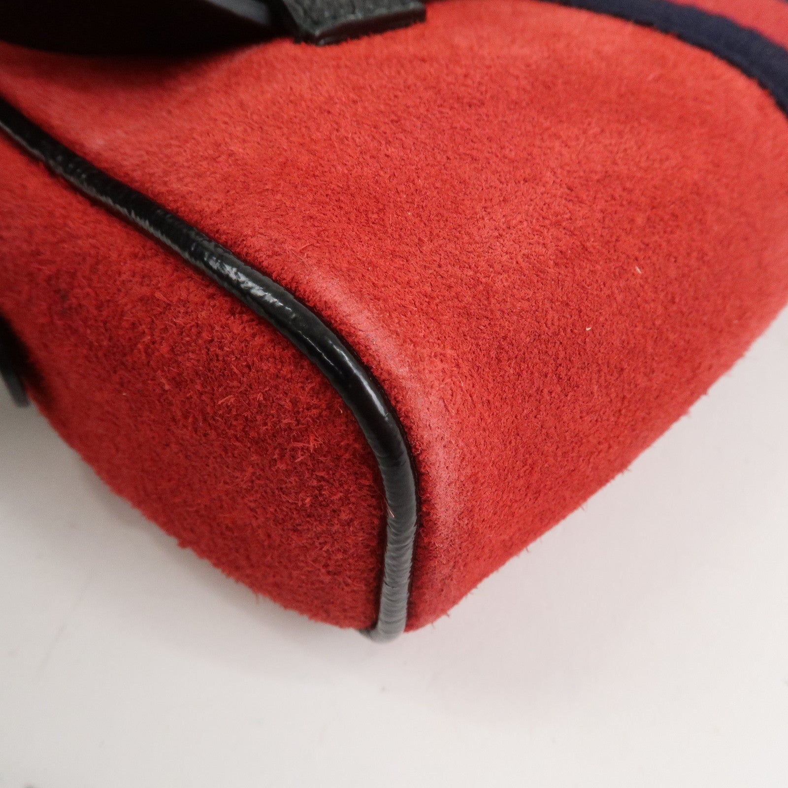 GUCCI Sherry GG Marmont Suede Waist Pouch Body Bag Red Black 517076