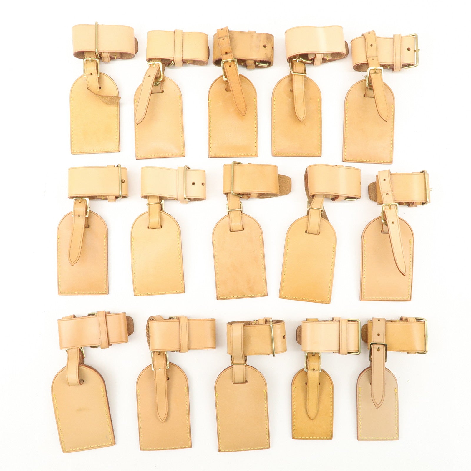 Louis Vuitton Set of 15 Nume Leather Name Tag & Poignet Natural Used