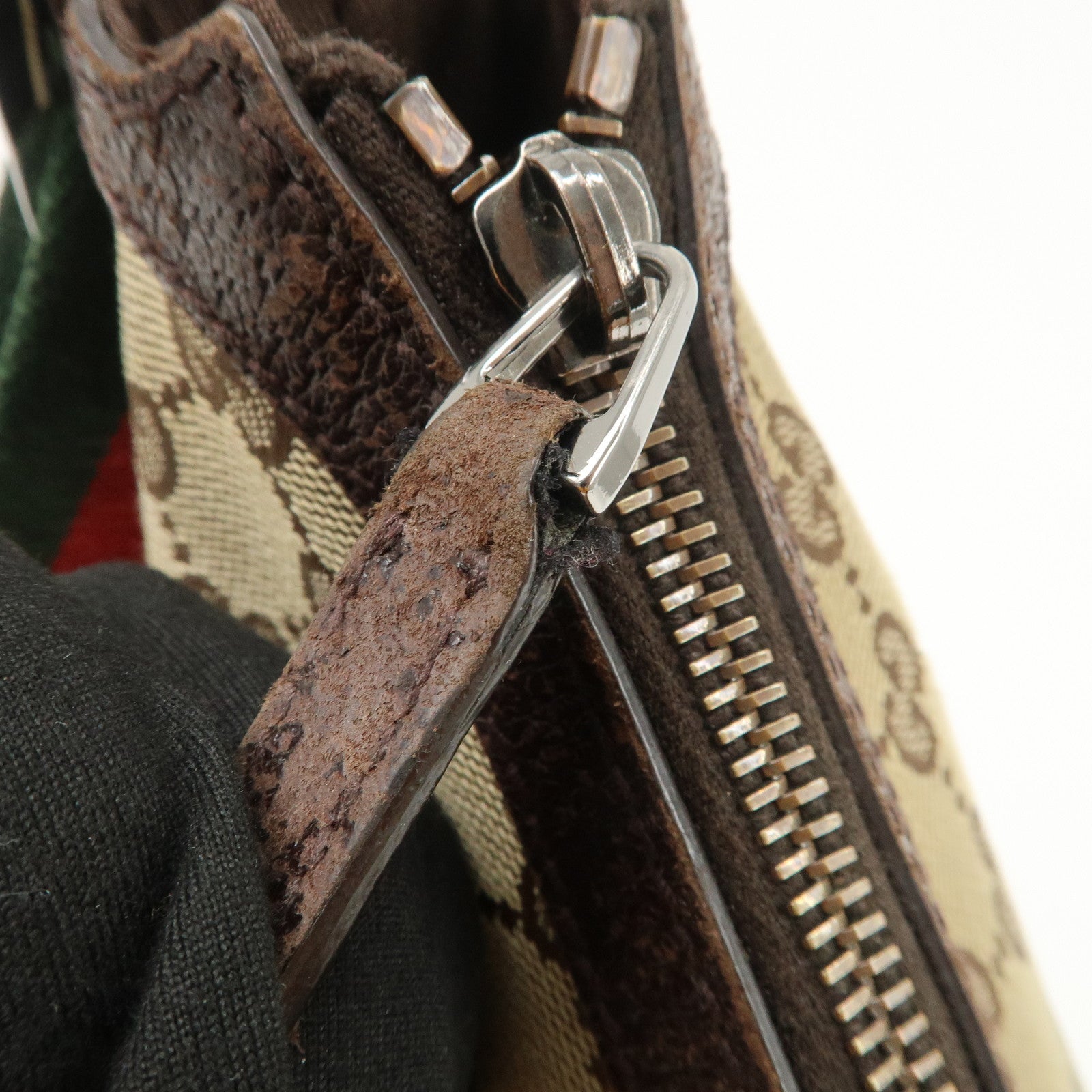 GUCCI Sherry GG Canvas Leather Shoulder Bag Beige Brown 181092