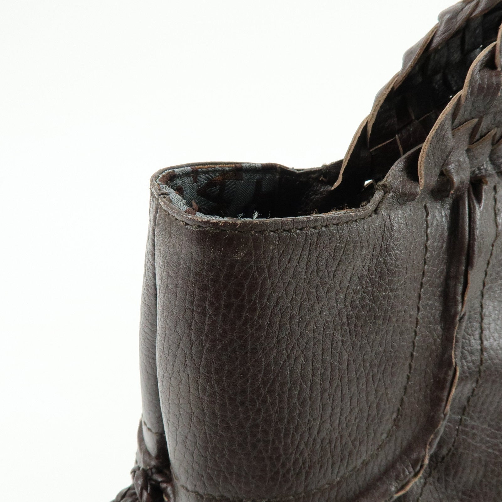 Ferragamo Gancini Canvas Leather Tote Bag Shoulder Bag Brown