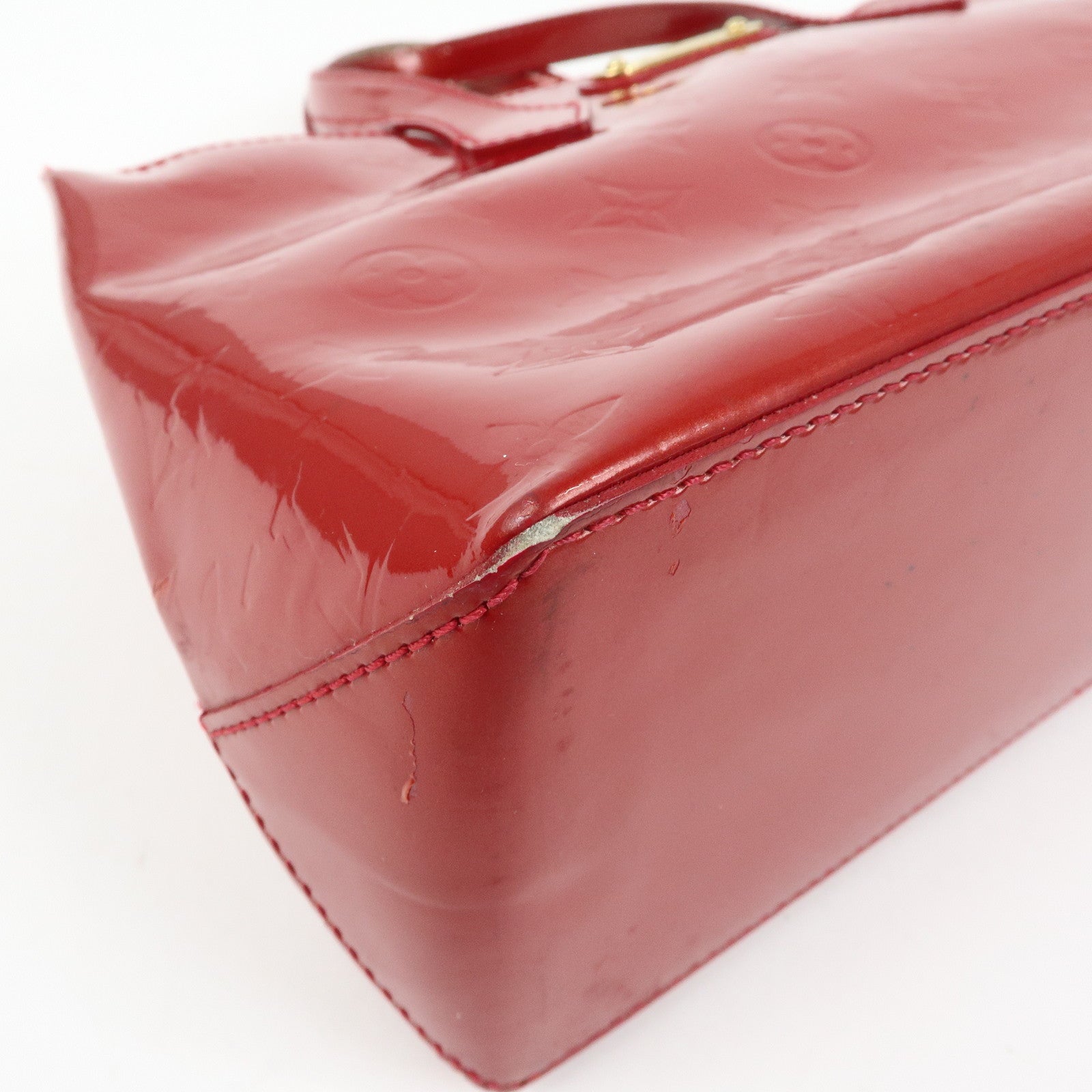 Louis Vuitton Monogram Vernis Wilshire PM Hand Bag Red M93642
