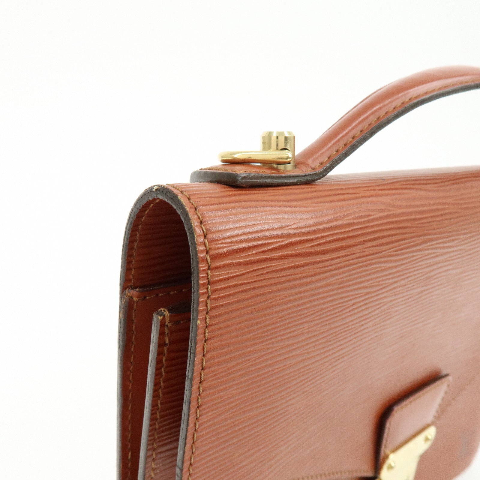 Louis Vuitton Epi Monceau 2way Bag Hand Bag Kenya Brown M52123