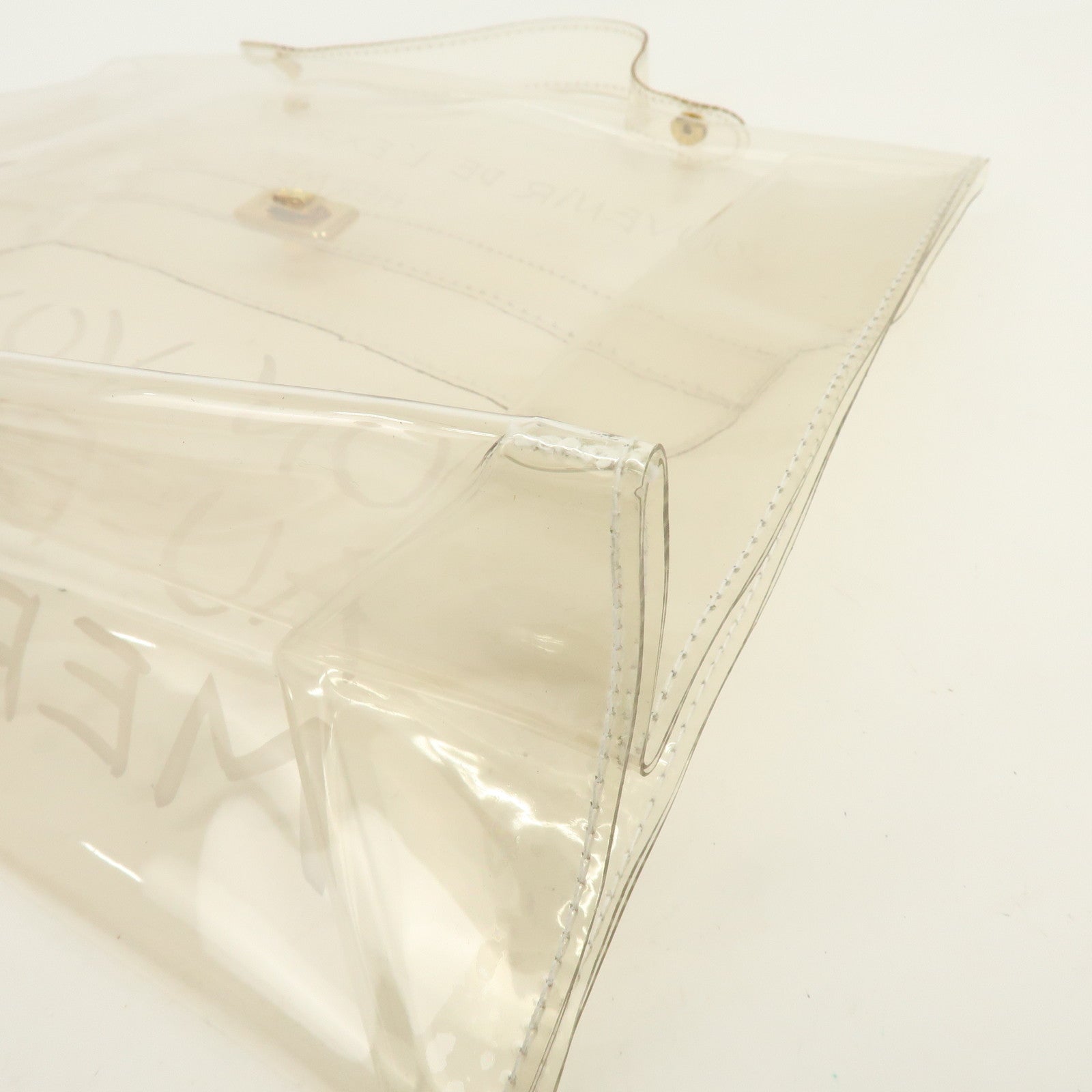 HERMES Vinyl Kelly Hand Bag Clear