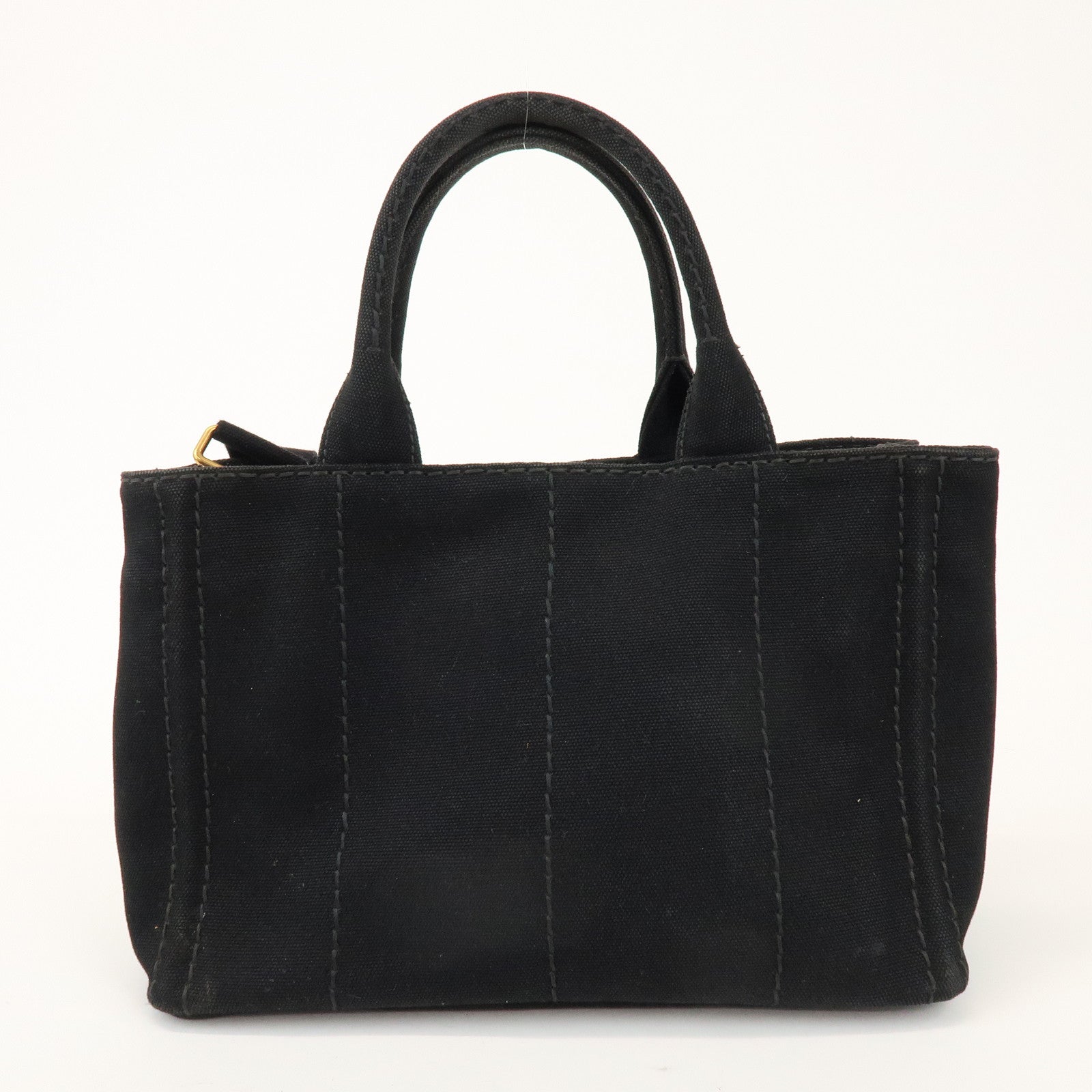 PRADA Canapa Mini Canvas 2Way Bag Hand Bag Black 1BG439