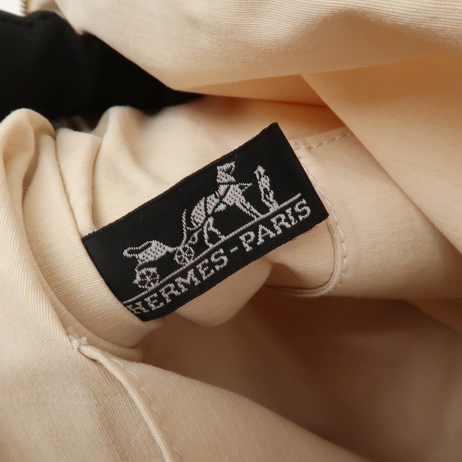 HERMES Bolide Canvas Leather Pouch TGM Natural