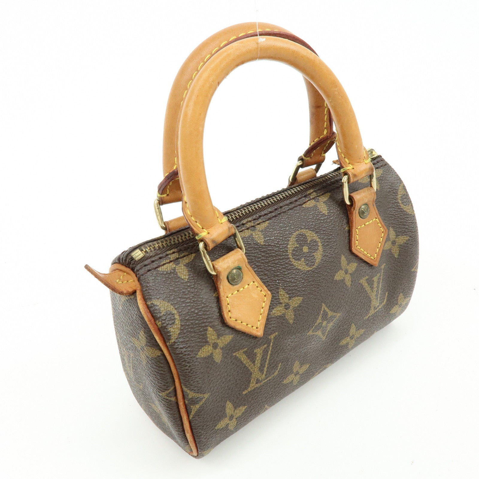 Louis Vuitton Monogram Mini Speedy Hand Bag & Strap Brown M41534