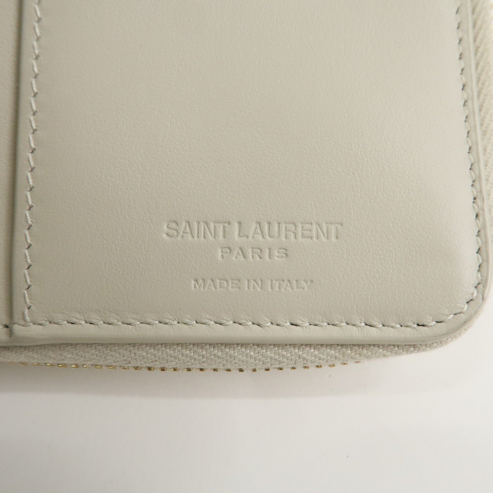 SAINT LAURENT PARIS Dot Print Round Zippy Compact Wallet 562796
