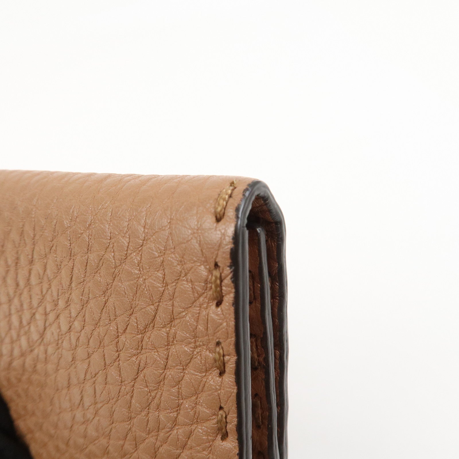 FENDI Selleria Leather 6 Rings Key Case 8AP079 Brown
