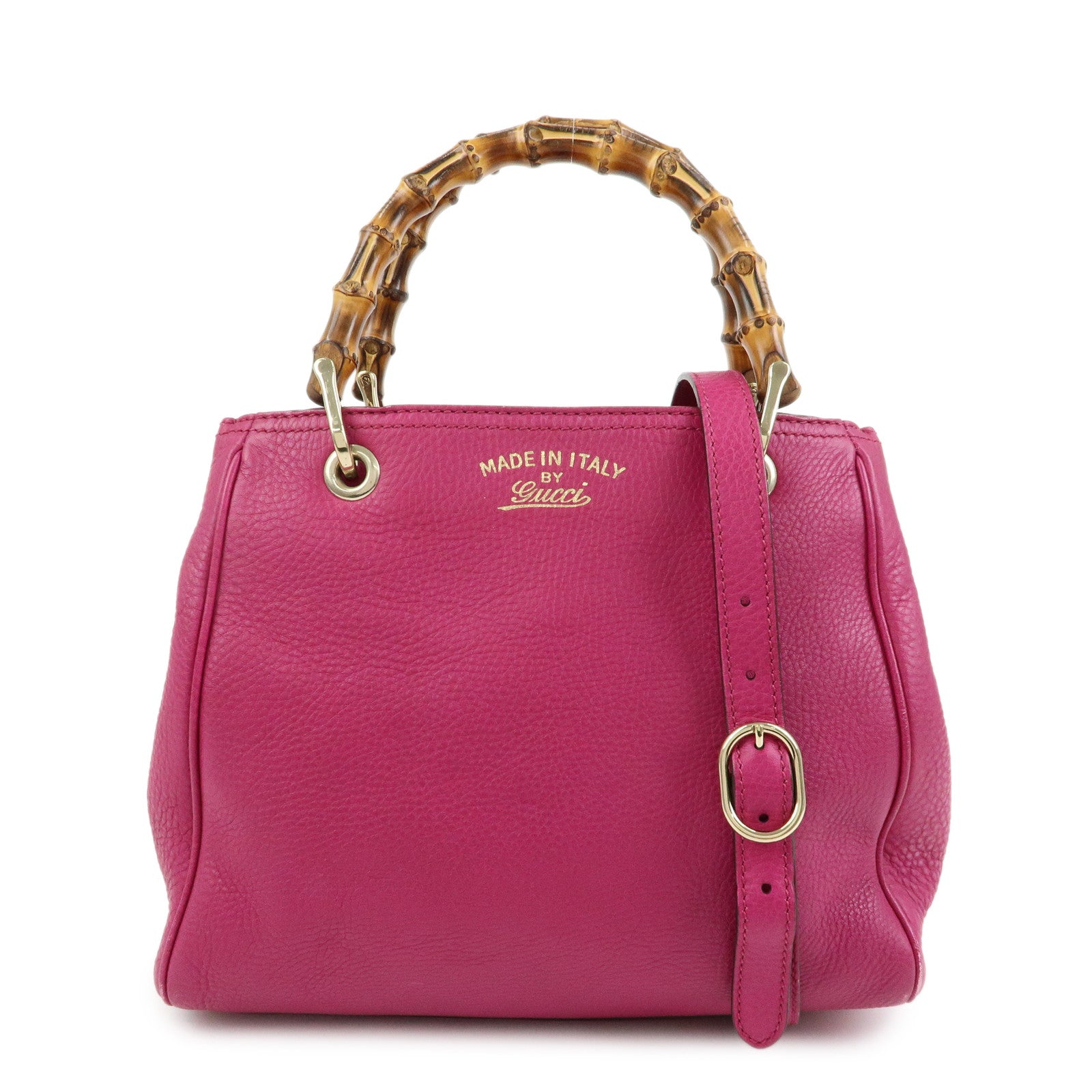 GUCCI Bamboo Leather 2Way Bag Tote Bag Shoulder Bag Pink 336032