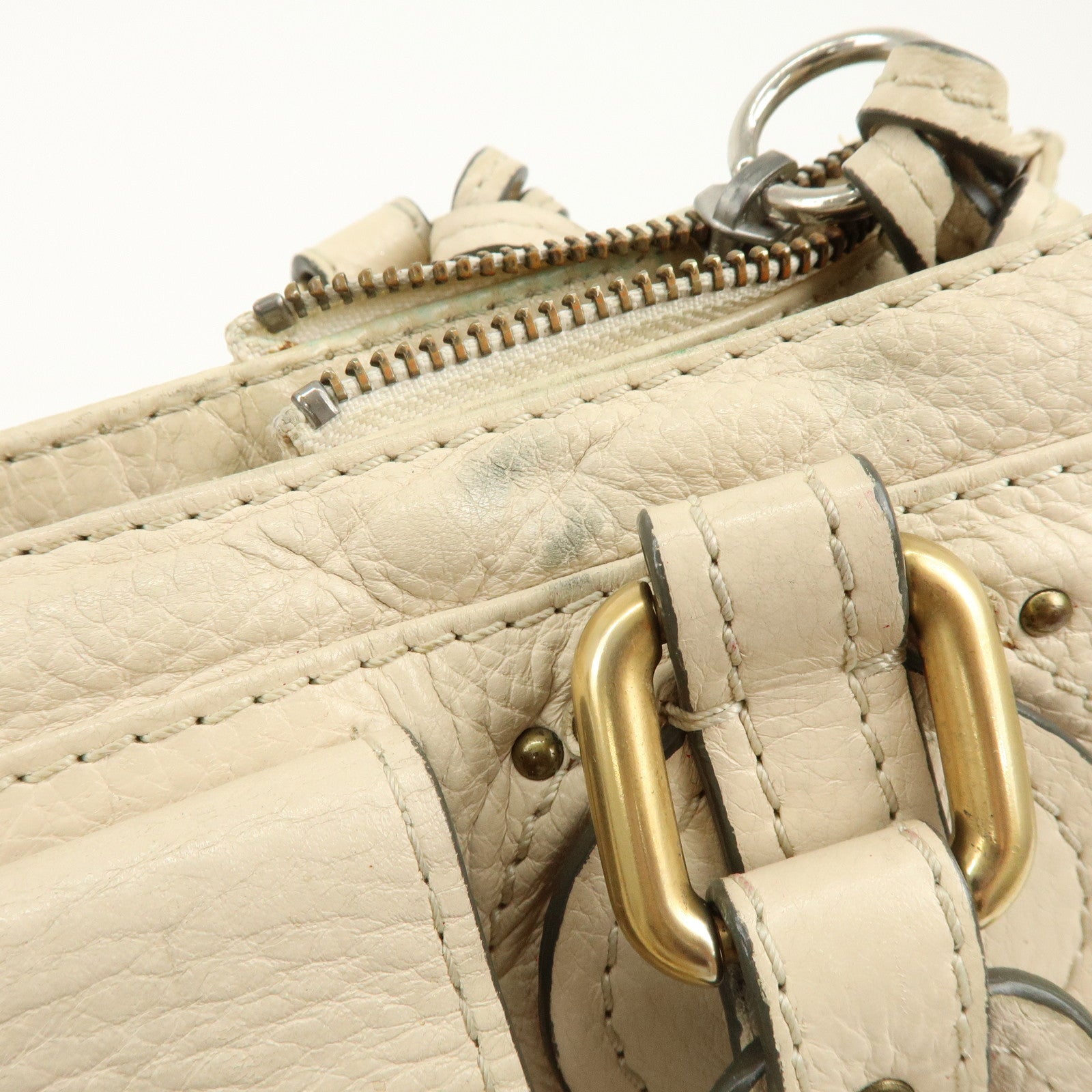 Chloe Paddington Leather Tote Bag Hand Bag White