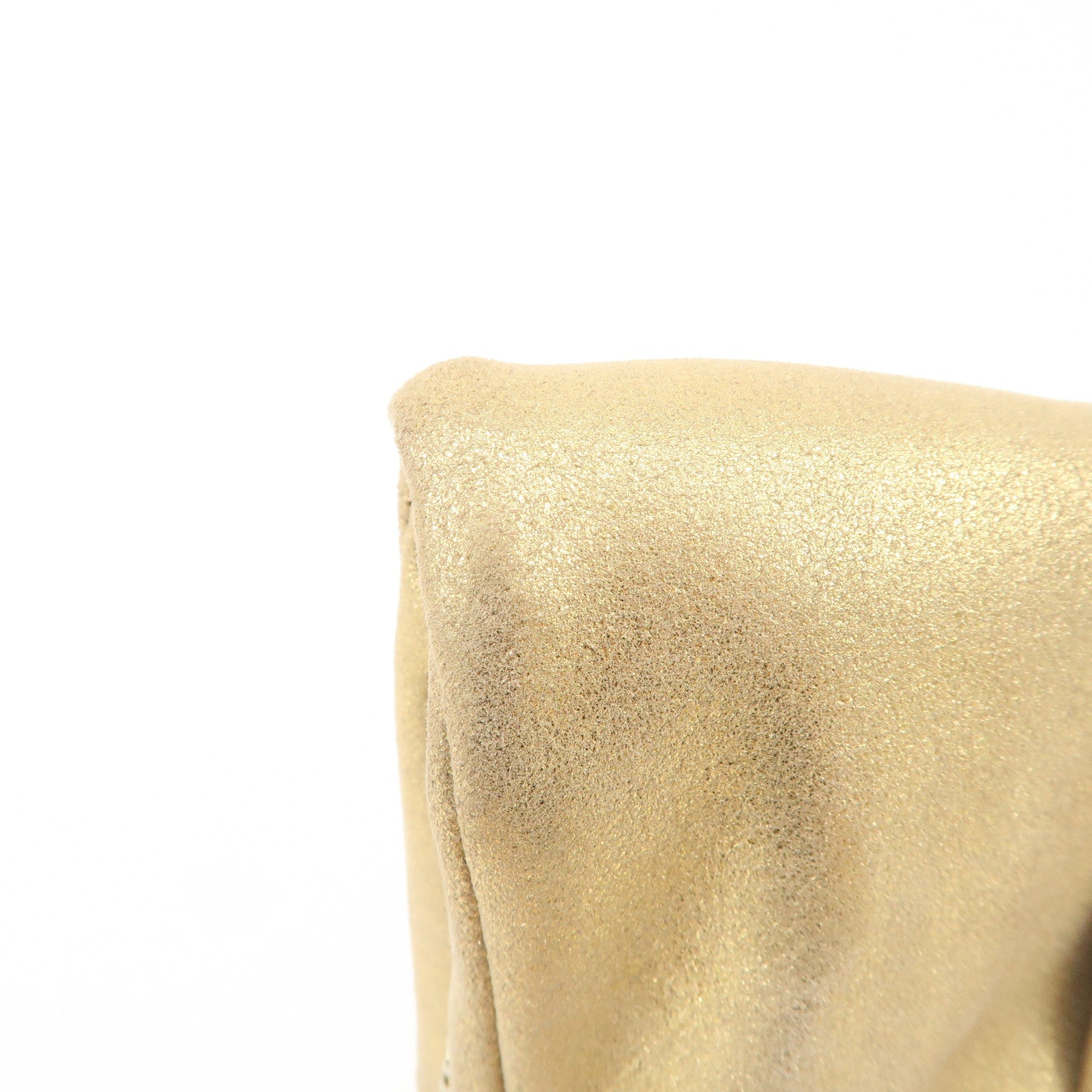 JIMMY CHOO Leather Mini Chain Shoulder Bag Rhine Stone Gold