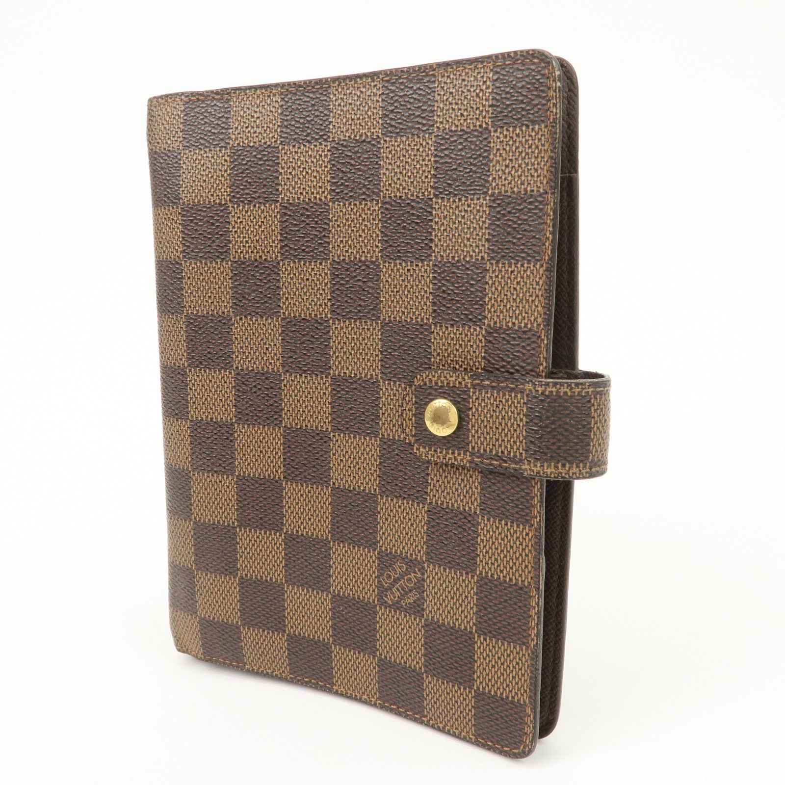 Louis Vuitton Damier Canvas Agenda MM Planner Cover Brown R20240 Used