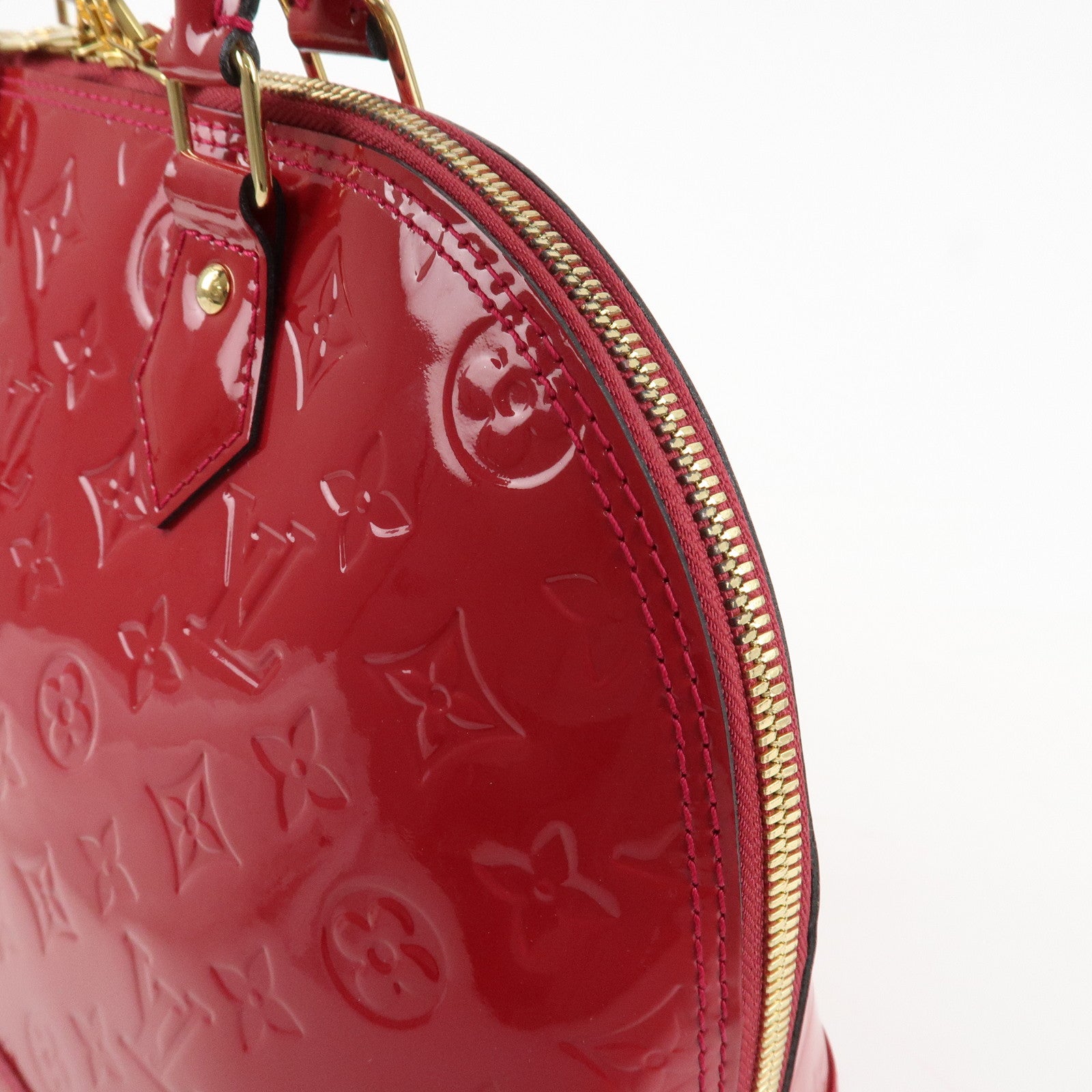 Louis Vuitton Monogram Vernis Alma PM Hand Bag Red M91693 Used