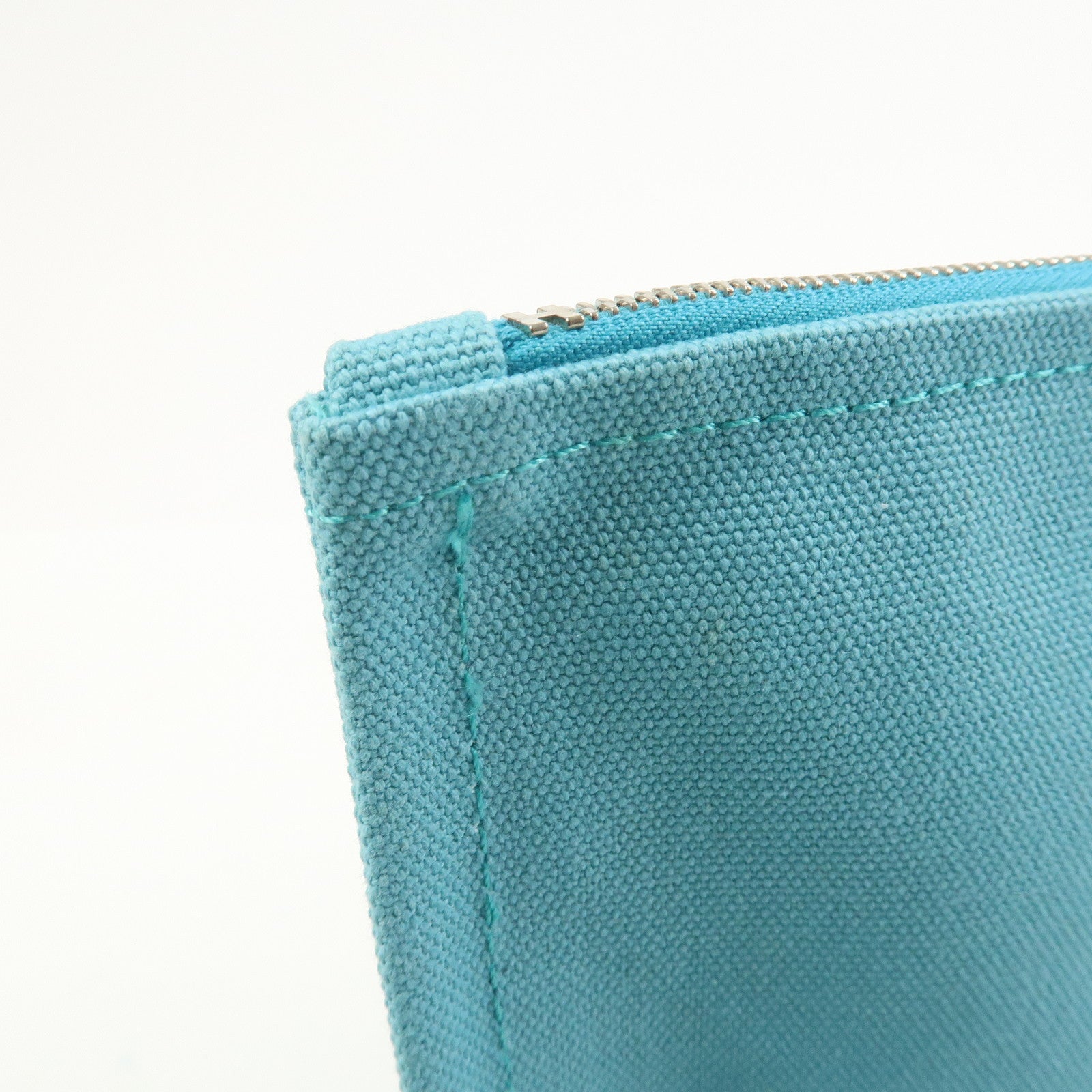 HERMES Bain Yachting Pouch GM Canvas Cosmetic Pouch Blue